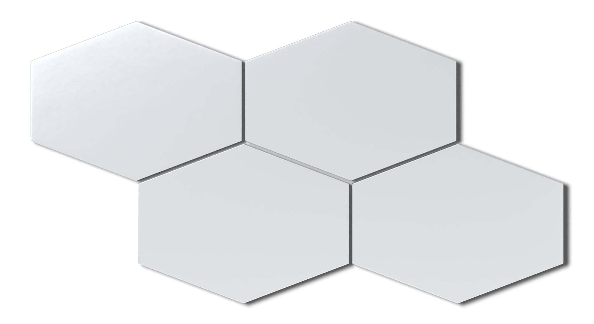Elongated Hexagon Natural Press Ceramic Tile in Tin Oxide Matte