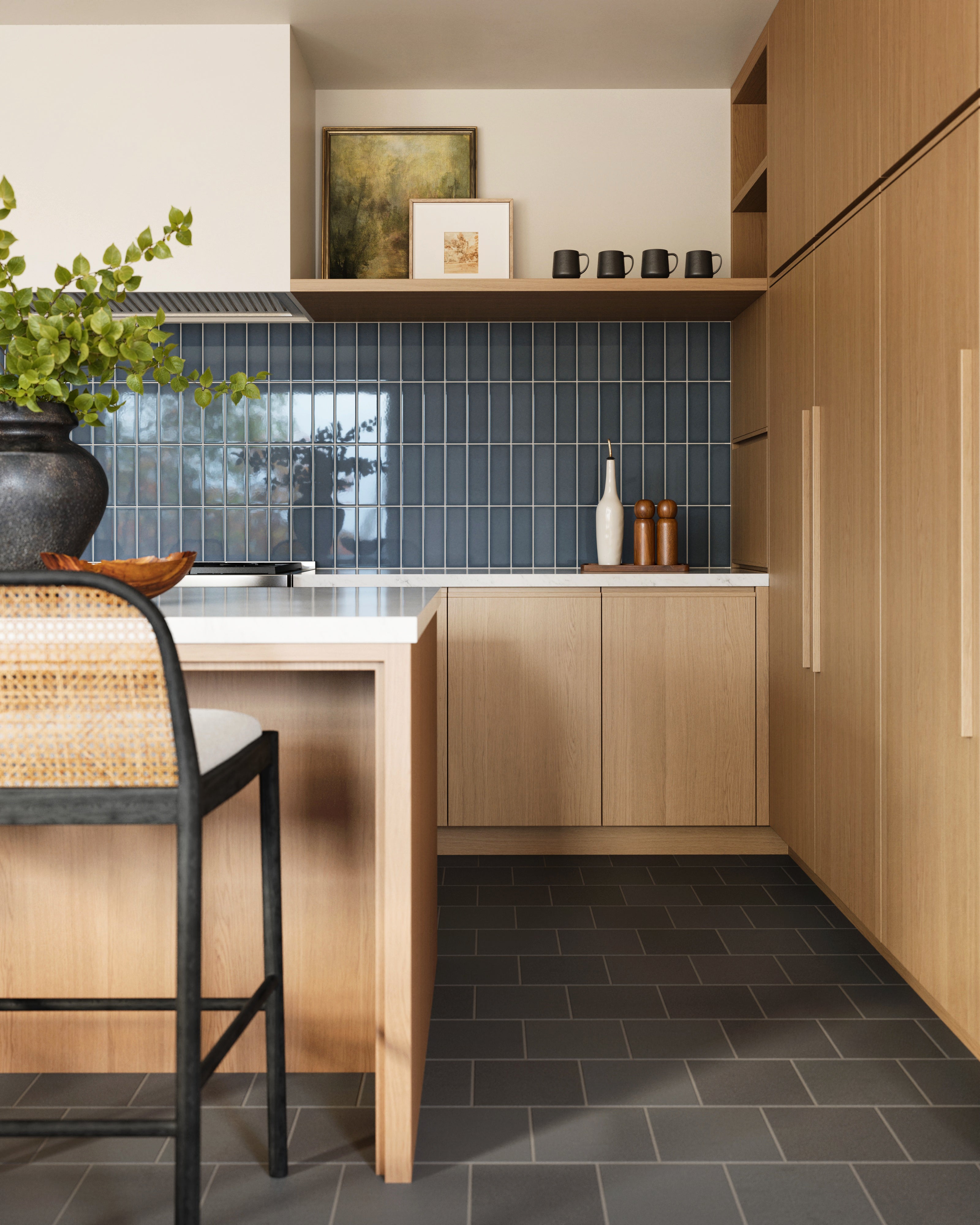 8x8 Original Ceramic Tile in Carbon Matte