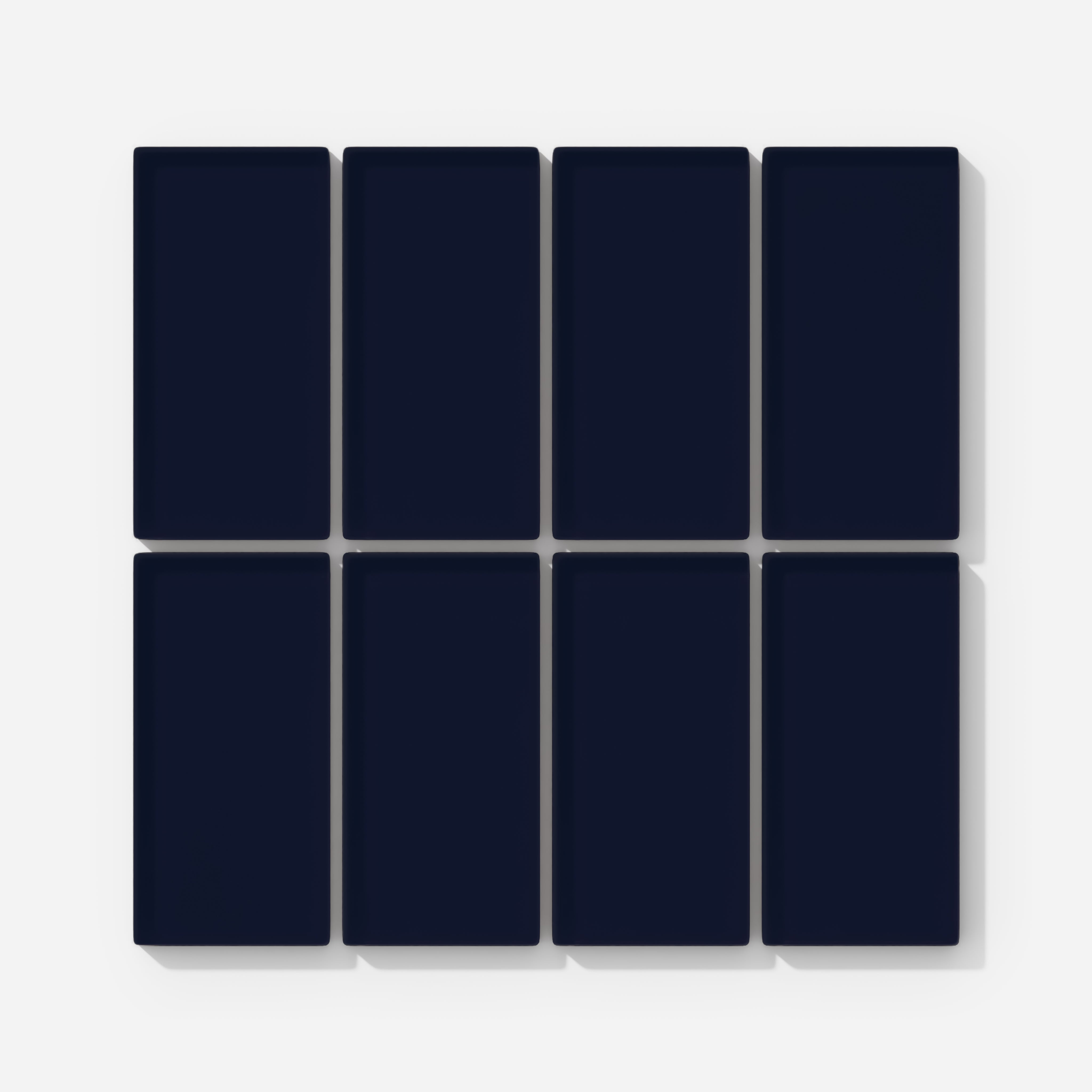2x4 Straight Set Sheeted Glass Mosaic Tile in Barn Swallow Gloss