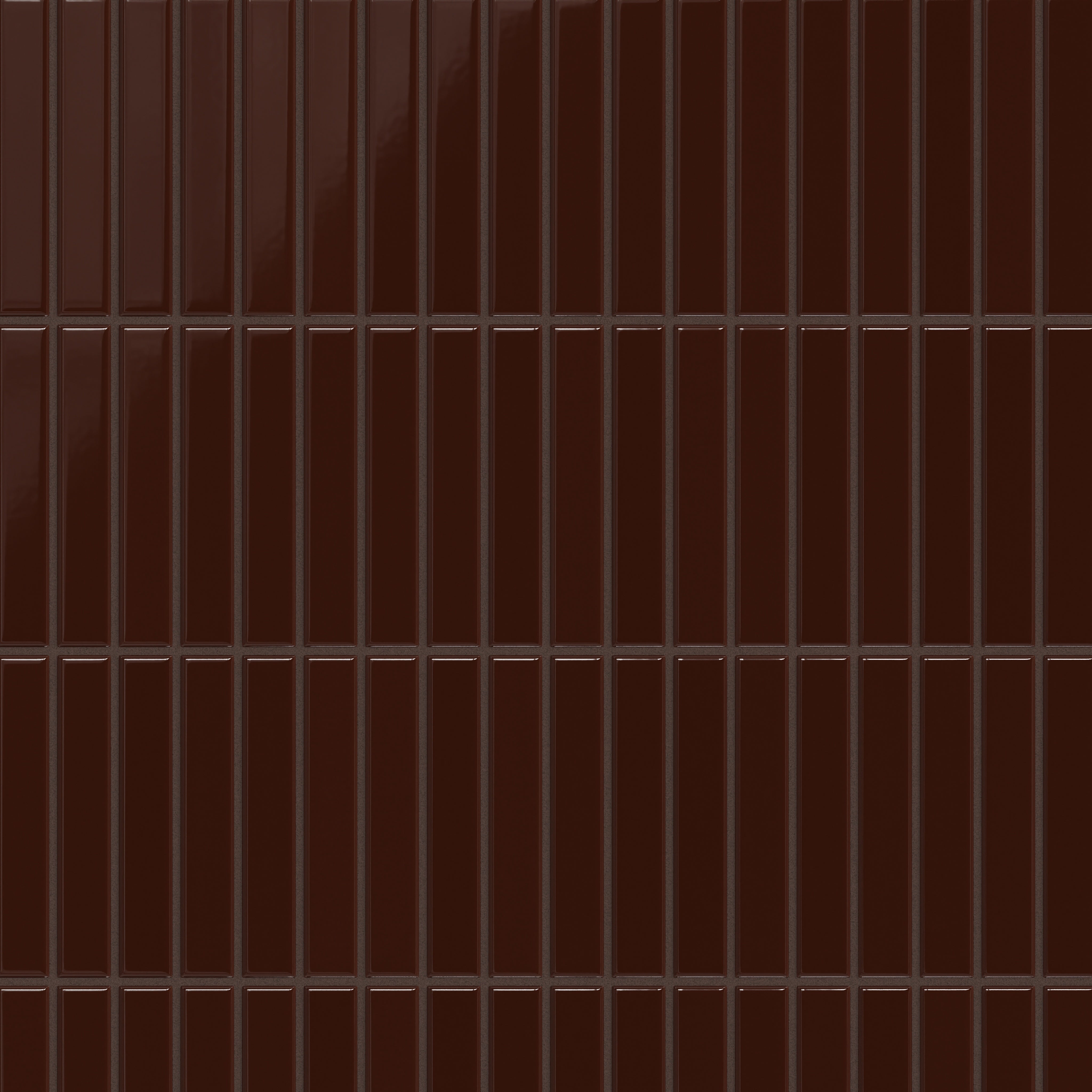 1x6 Straight Set Sheeted Original Ceramic Mosaic Tile in Garnet Gloss