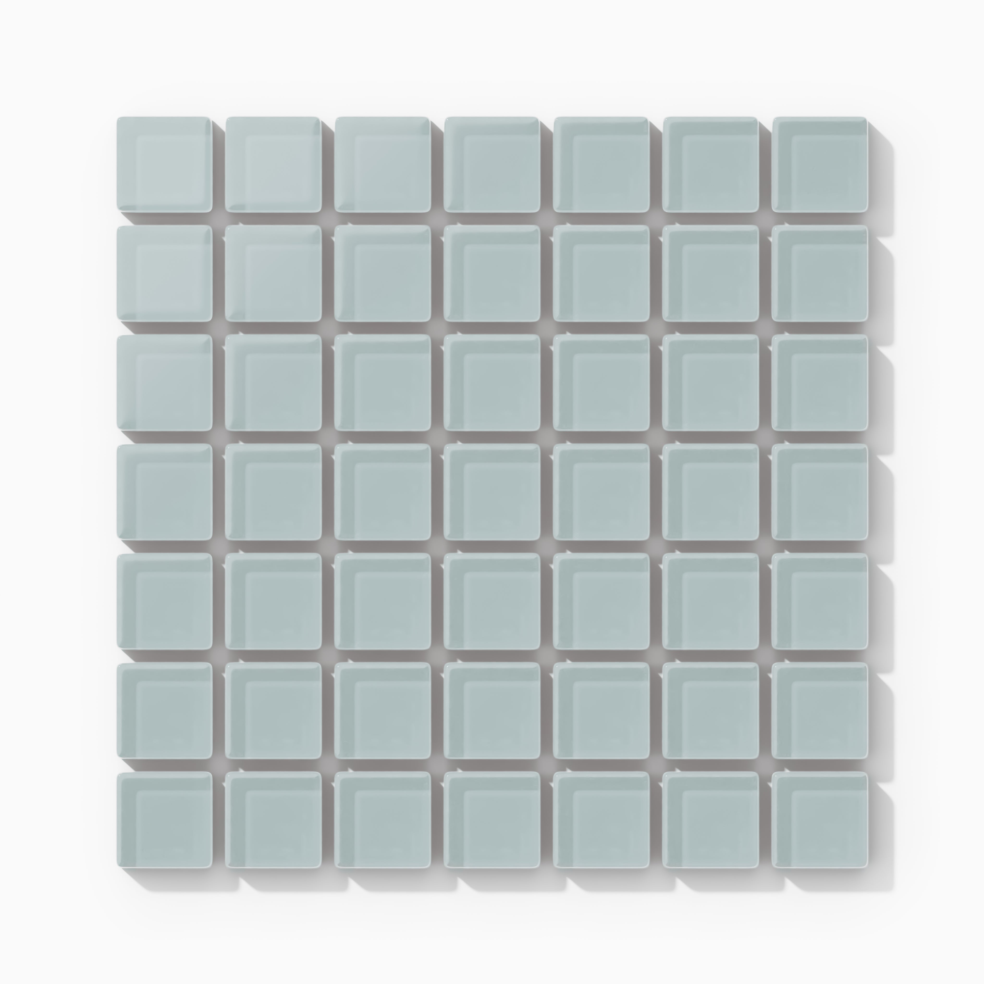 1x1 Straight Set Sheeted Glass Mosaic Tile in Great Blue Heron Matte