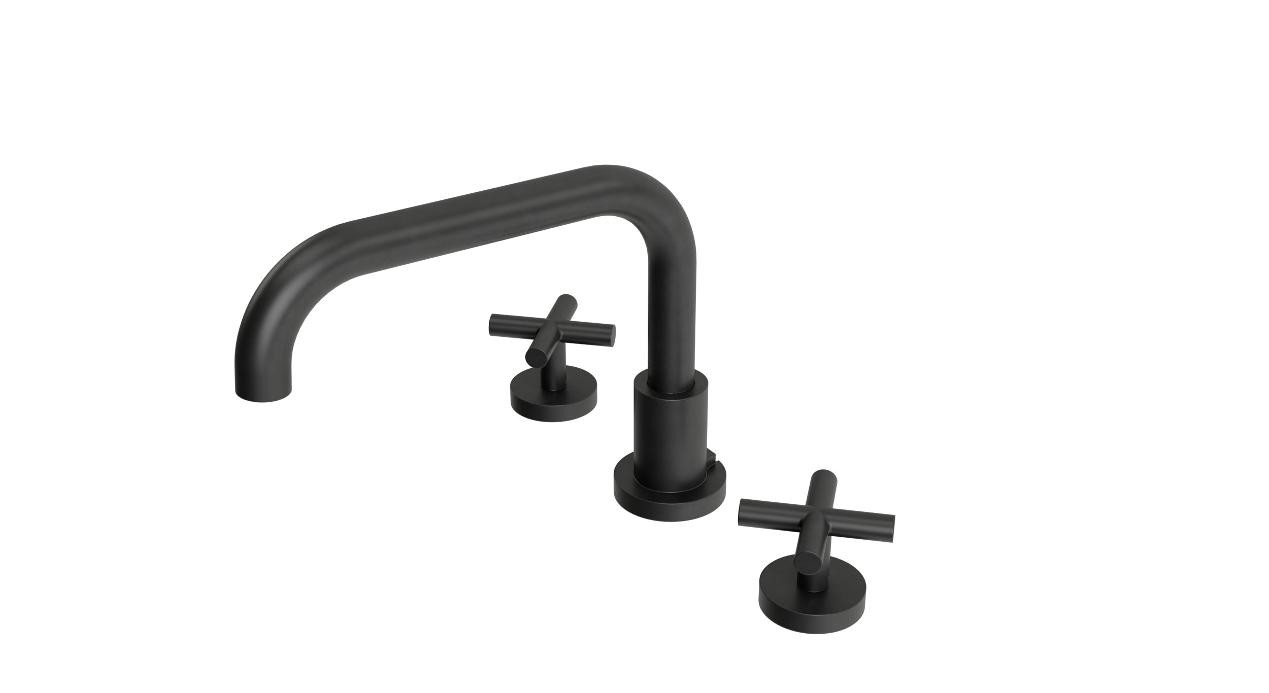 Contour Two Handle Deck Mount Squaretop Bath Trim with Soft Cross Handles in Oil Rubbed Bronze