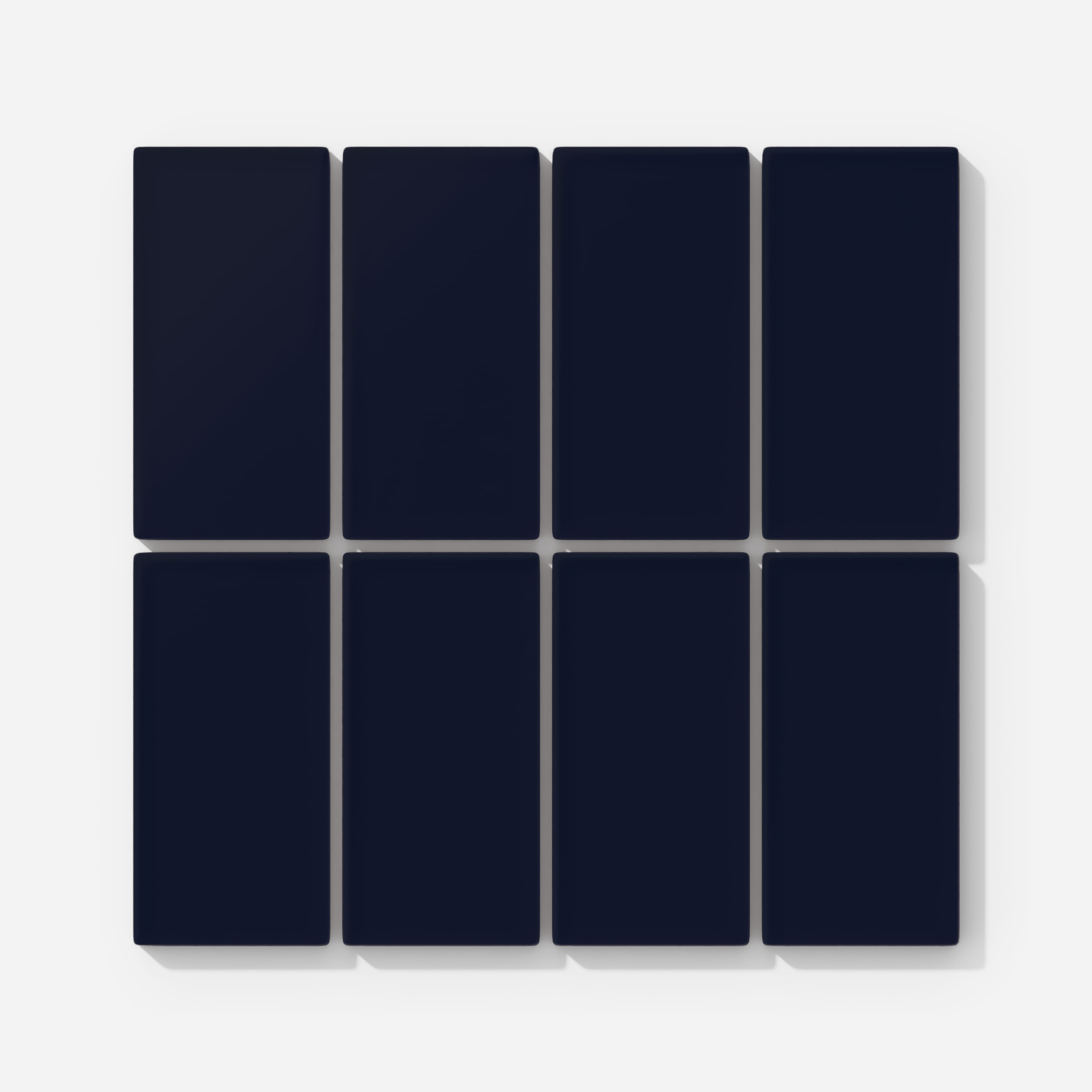 2x4 Straight Set Sheeted Glass Mosaic Tile in Barn Swallow Matte