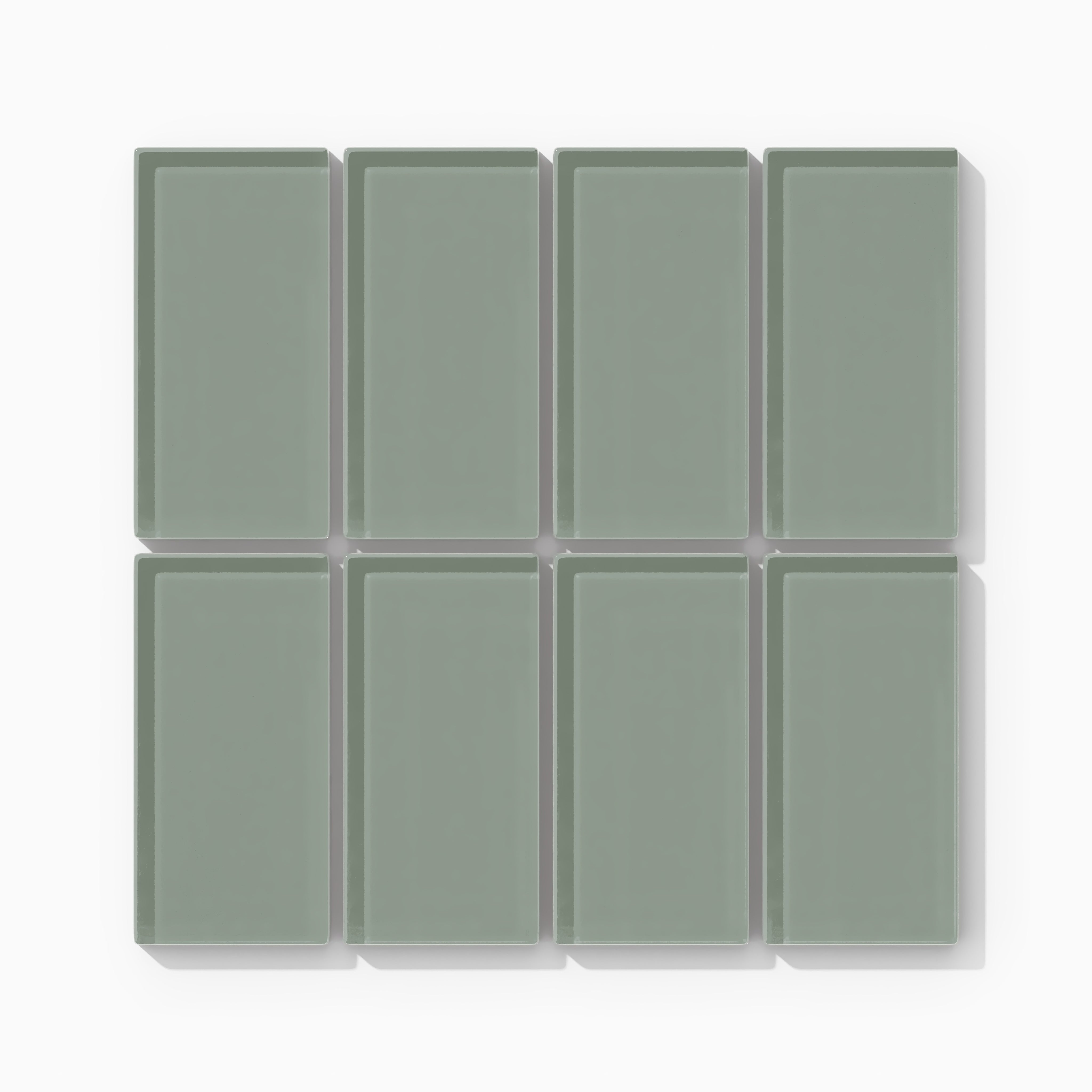 2x4 Straight Set Sheeted Glass Mosaic Tile in Hummingbird Gloss