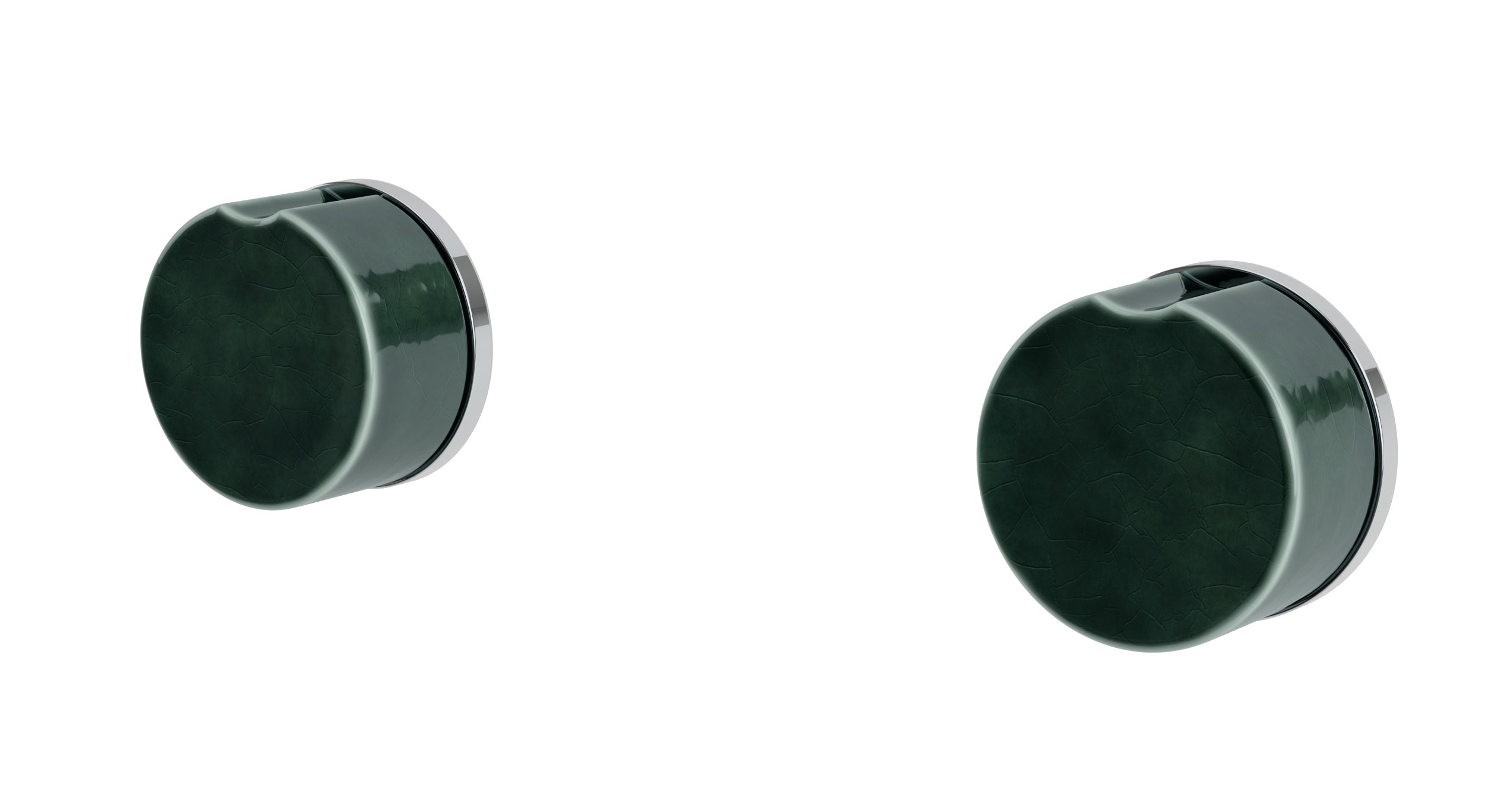 Foundry Two Handle Wall Mount Bath Trim with Groove Ceramic Knob Handles in Polished Chrome