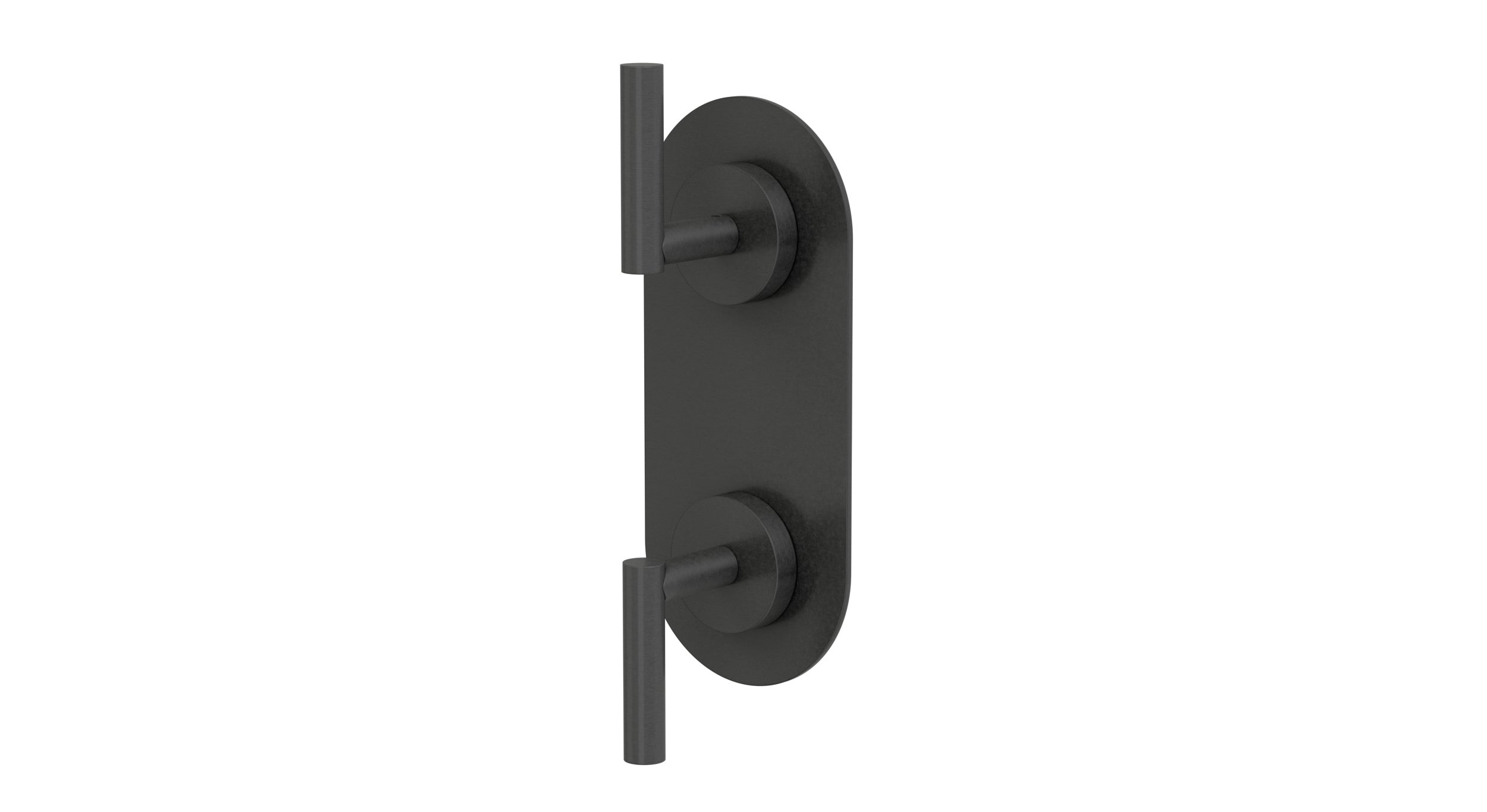 Contour Two Handle Wall Mount Shower Trim with Soft Lever Handles in Blackened Nickel