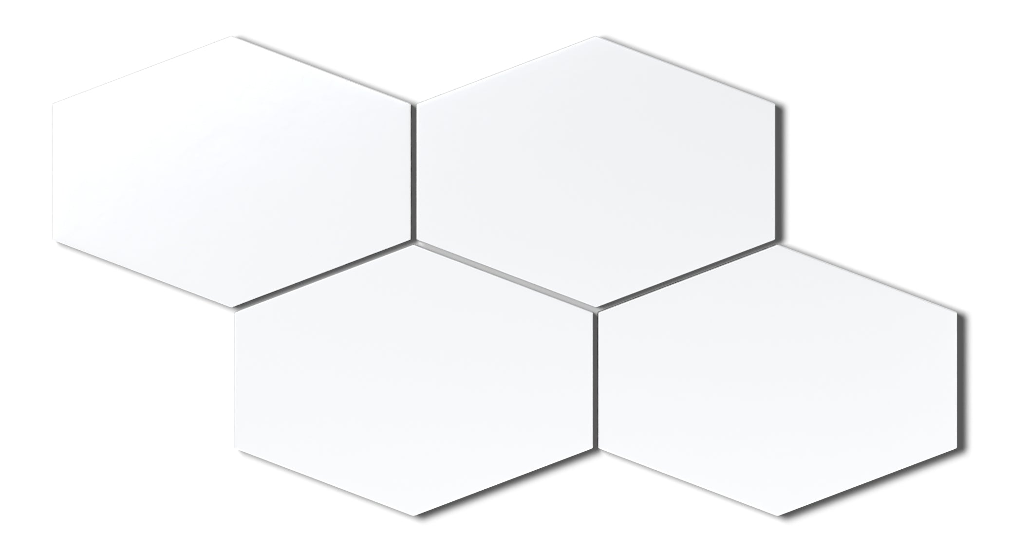 Elongated Hexagon Natural Press Ceramic Tile in Gesso Matte