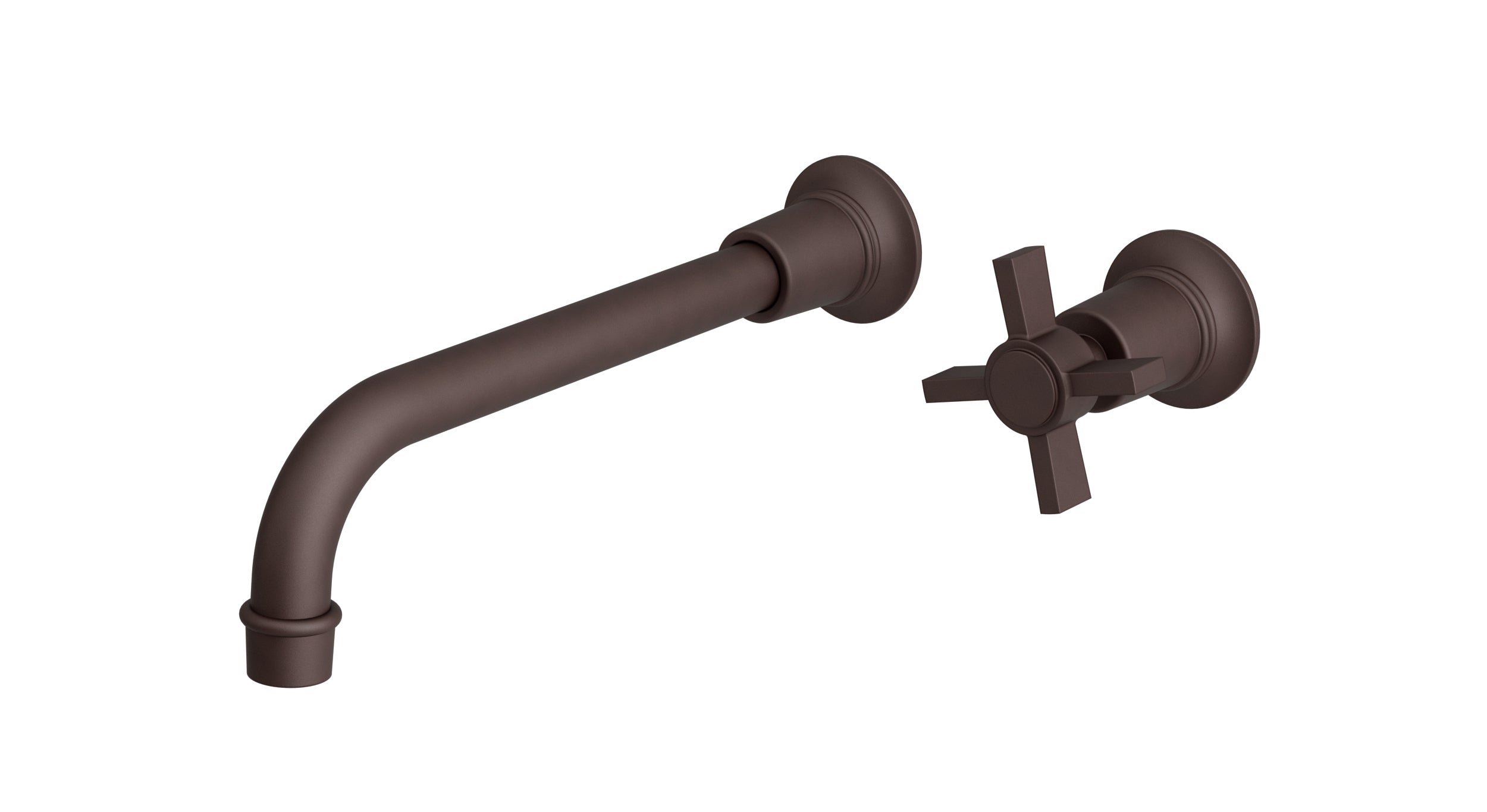 Emerson One Handle Wall Mount 10" Lavatory Faucet with Defined Cross Handle in Architectural Copper