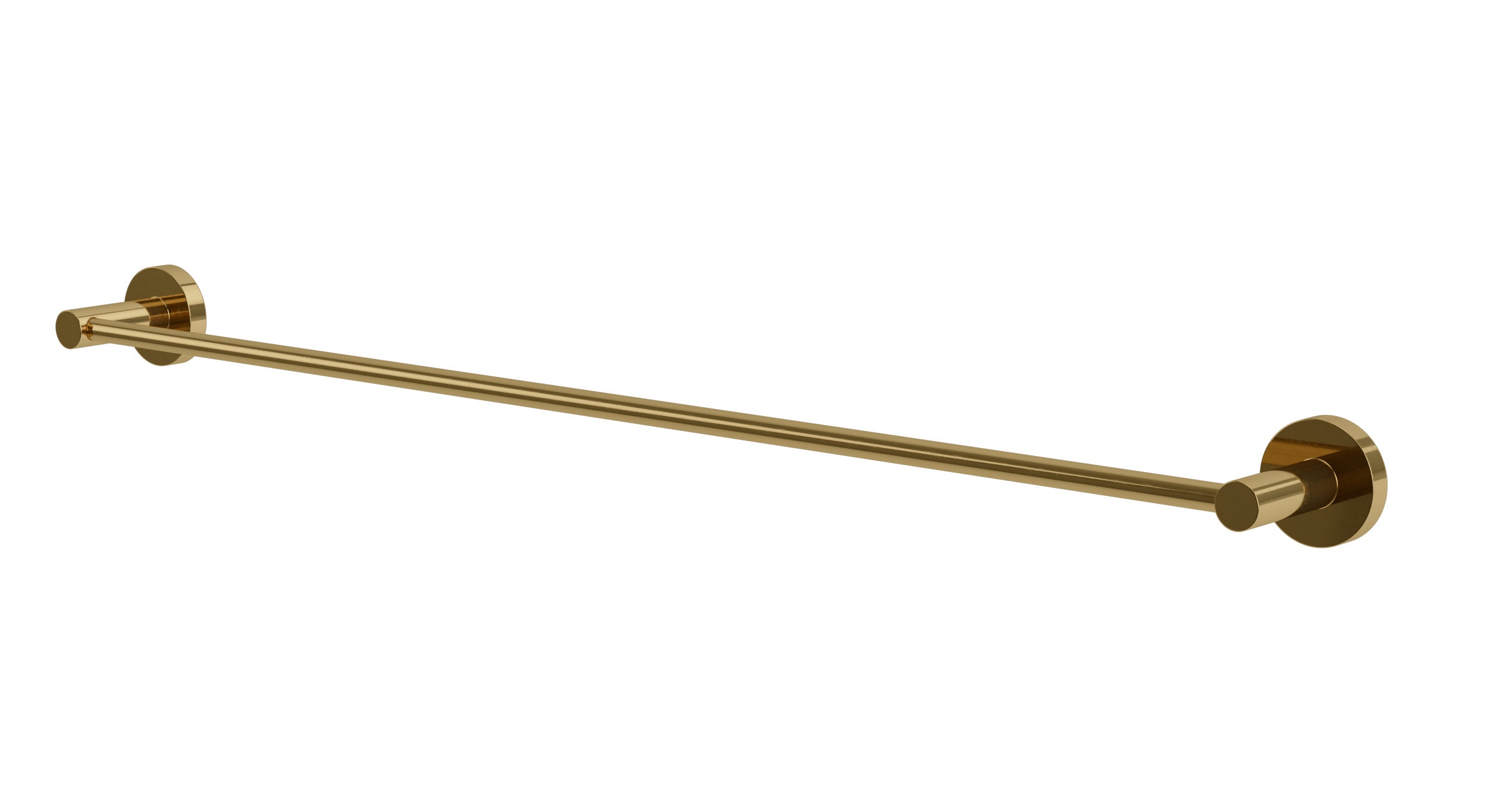 Flatiron Round Towel Bar 30" in Uncoated Polished Brass
