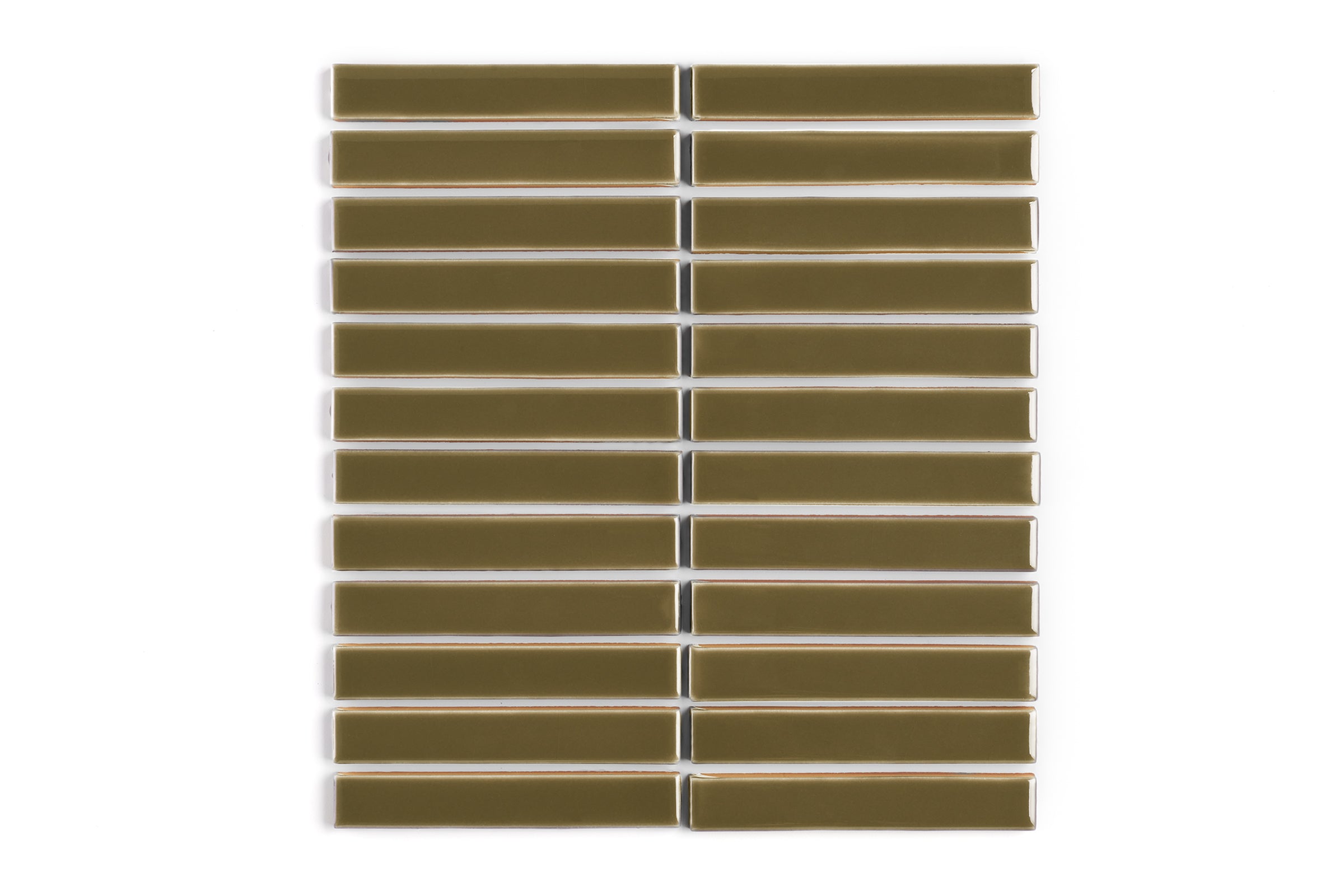 1x6 Straight Set Sheeted Original Ceramic Mosaic Tile in Chaparral Gloss