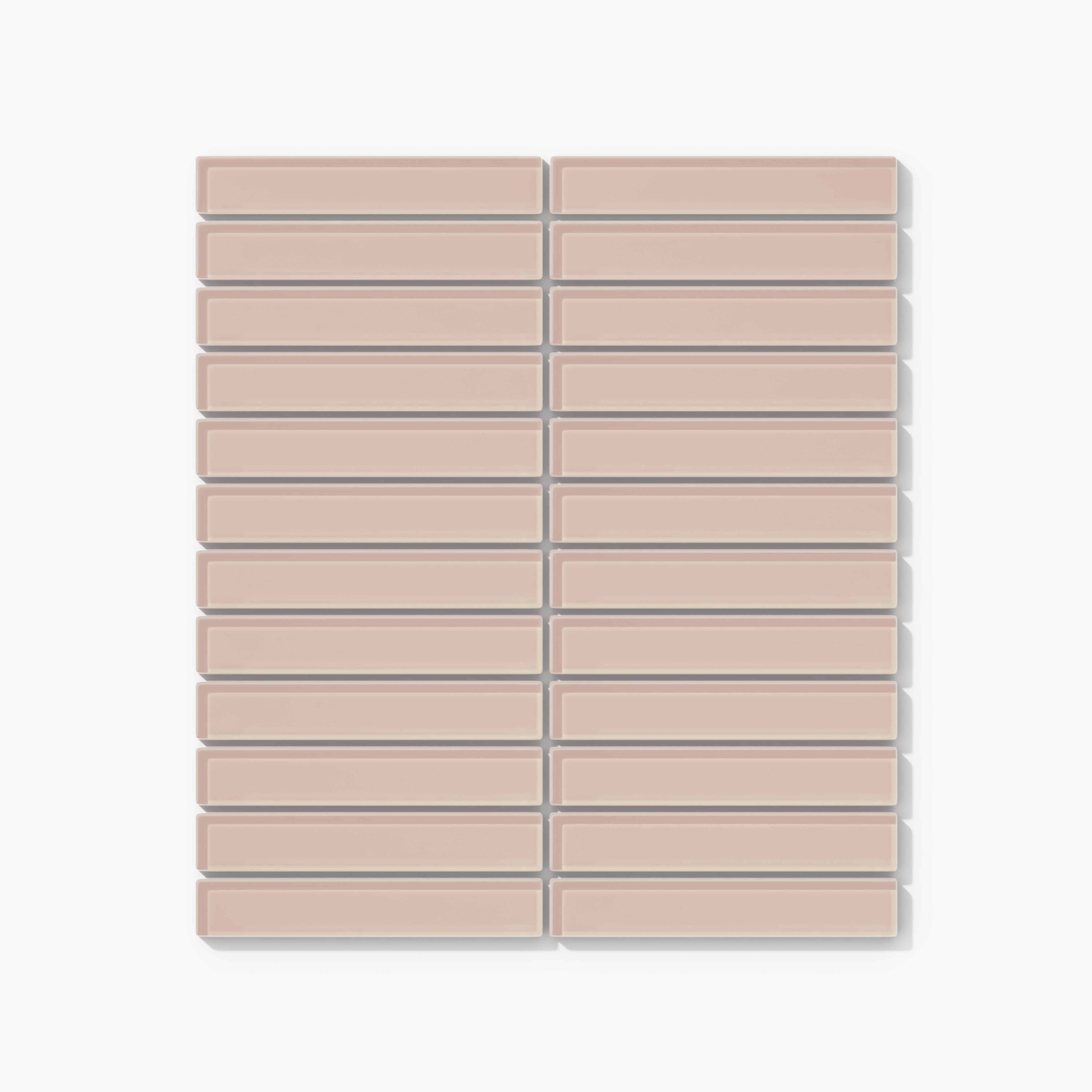 1x6 Straight Set Sheeted Glass Mosaic Tile in Rosy Finch Gloss