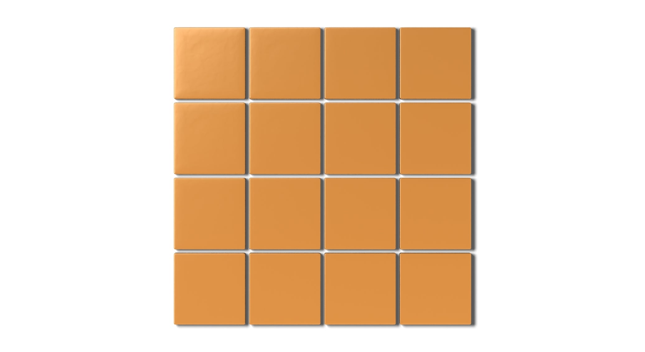 3x3 Straight Set Sheeted Natural Press Ceramic Mosaic Tile in Yellow Ochre Matte