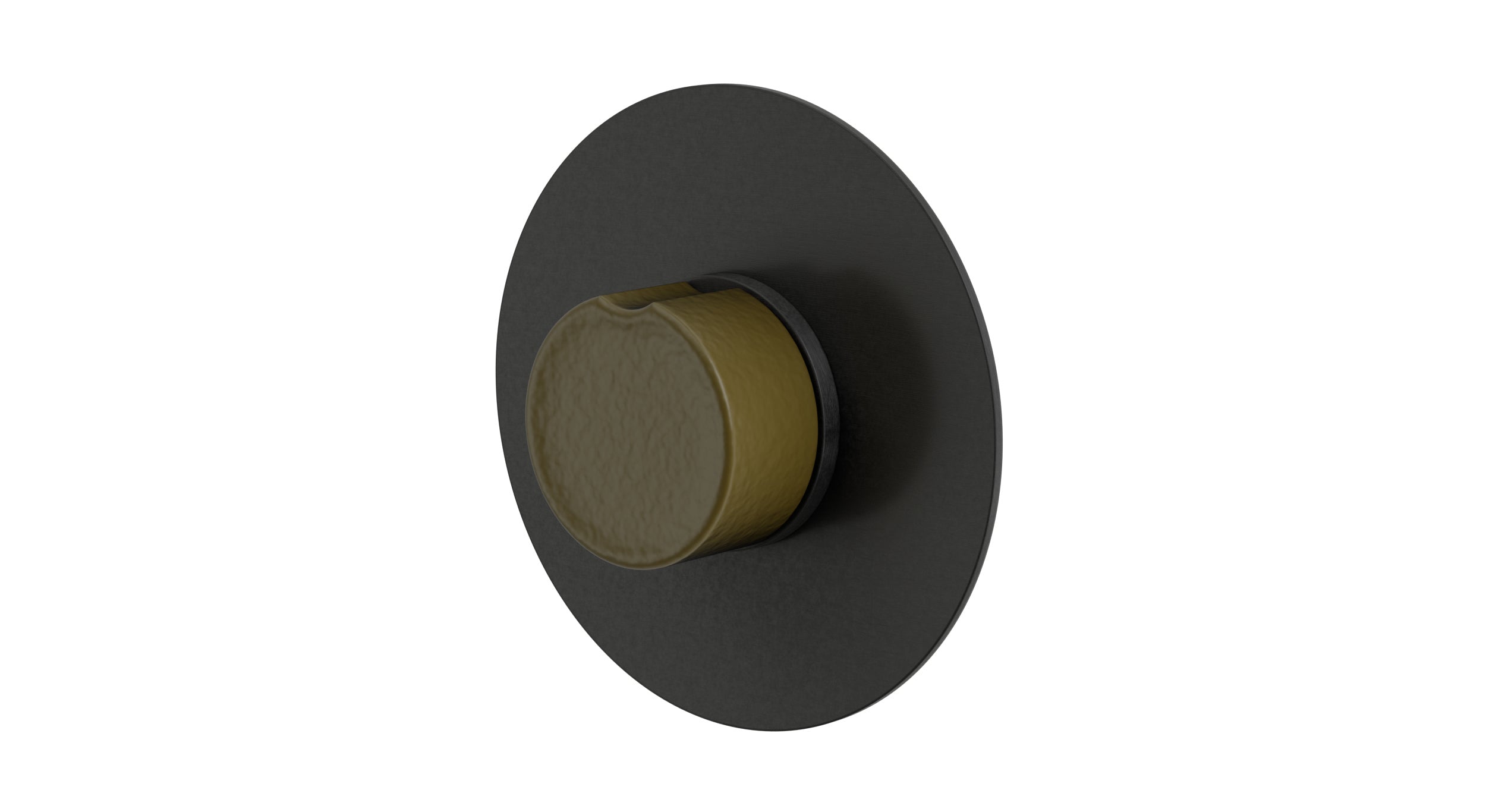 Foundry One Handle Wall Mount Shower Trim with Groove Ceramic Knob Handle in Blackened Nickel