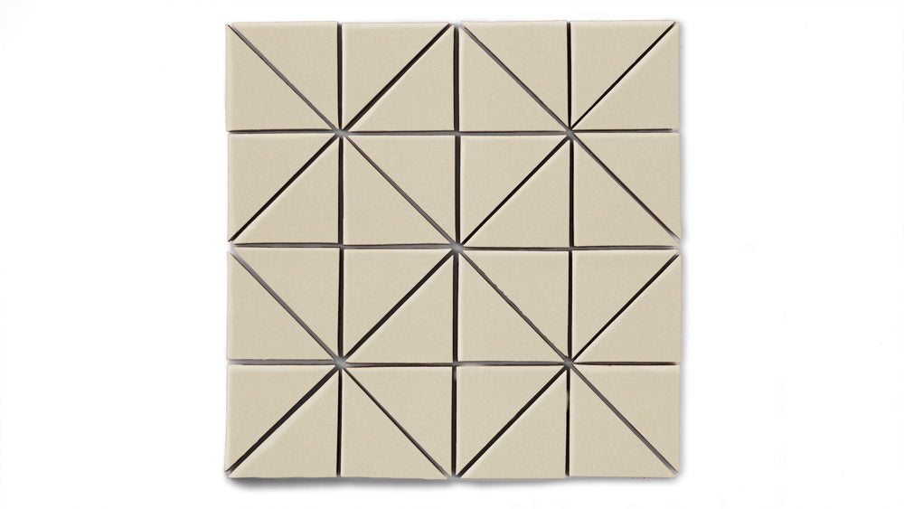 3" Triangle Sheeted - Quadrant Original Ceramic Mosaic Tile in Dolomite Matte