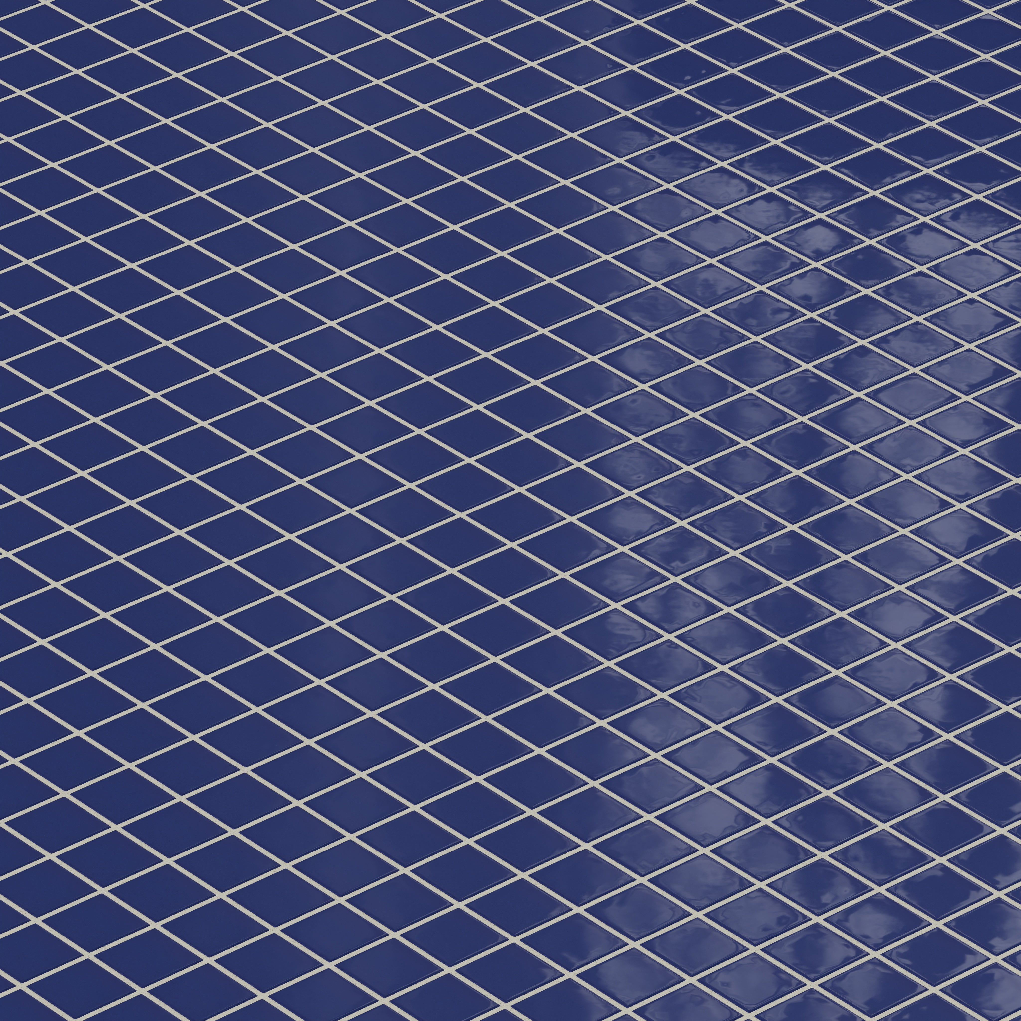2x2 Straight Set Sheeted Natural Press Ceramic Mosaic Tile in Ultramarine Gloss