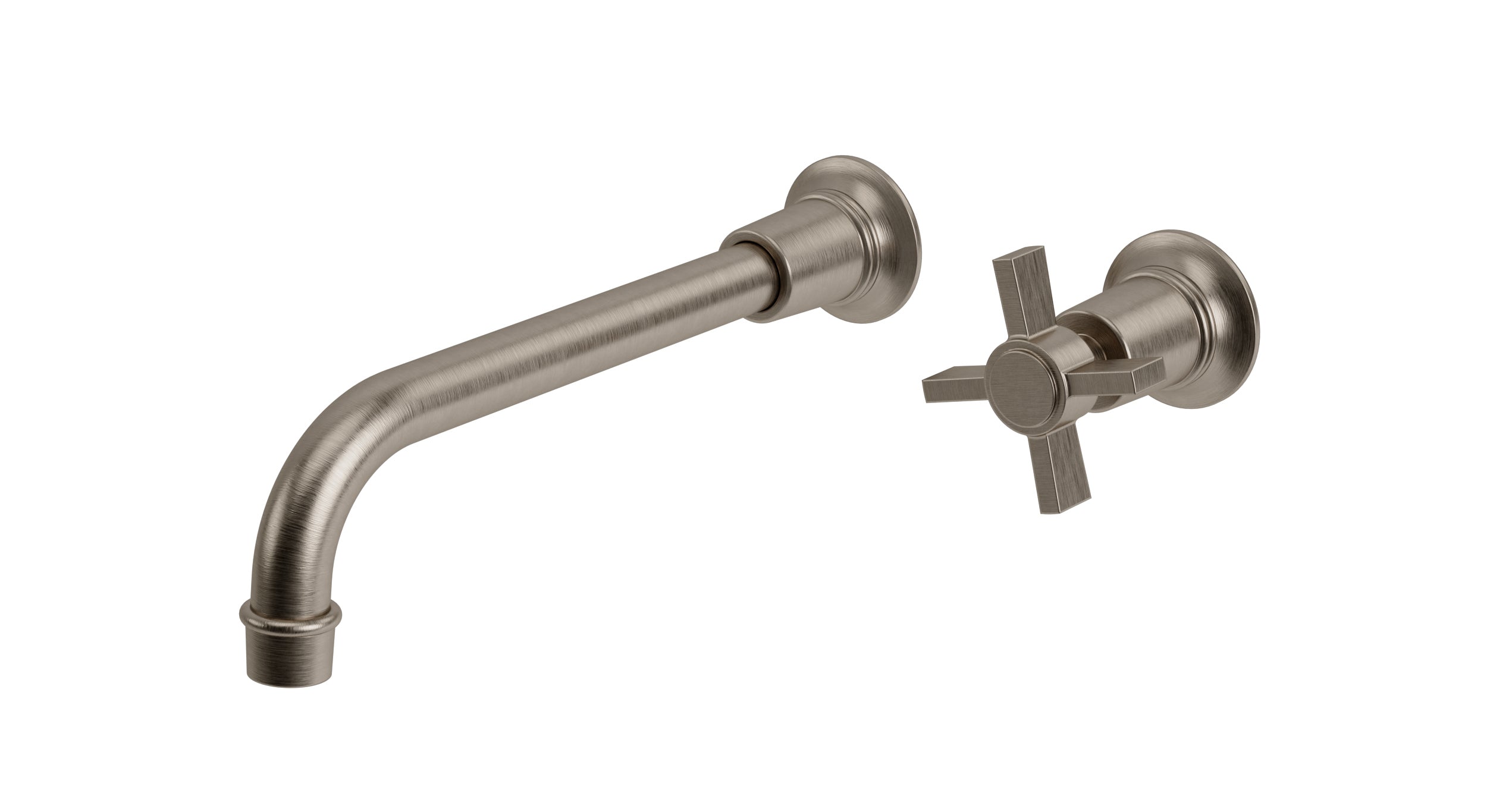 Emerson One Handle Wall Mount 10" Lavatory Faucet with Defined Cross Handle in Antique Nickel