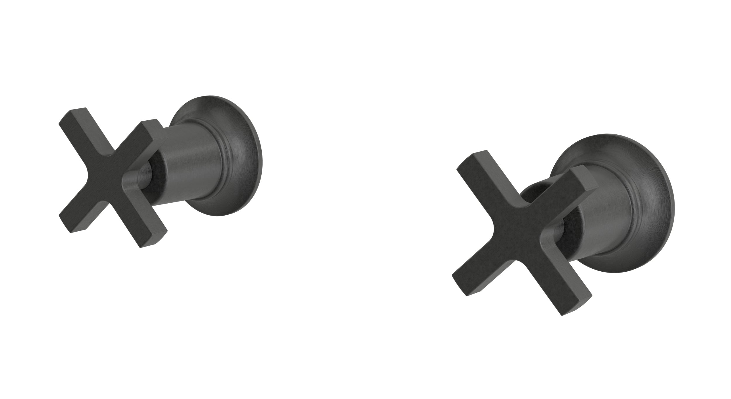 Emerson Two Handle Wall Mount Bath Trim with Classic Cross Handles in Blackened Nickel