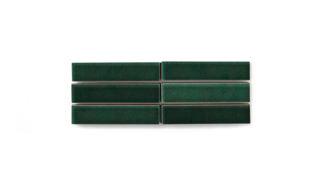 1x4 Straight Set Sheeted Original Ceramic Mosaic Tile in Evergreen Gloss