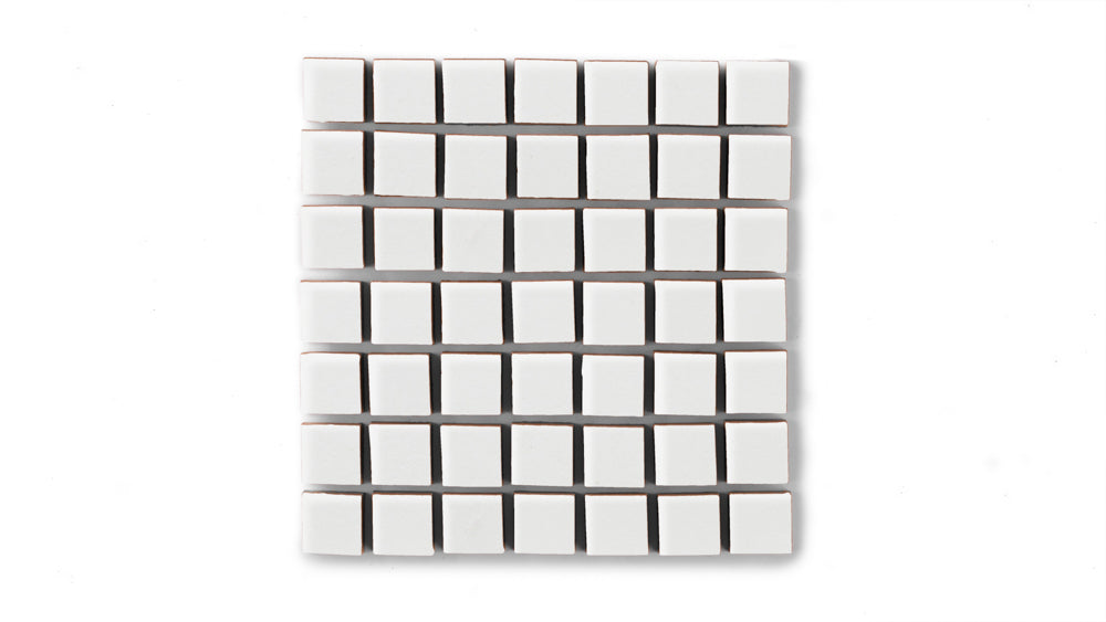 1x1 Straight Set Sheeted Original Ceramic Mosaic Tile in Frost Matte