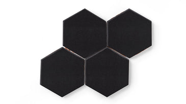 6" Hexagon Original Ceramic Tile in Raven Matte