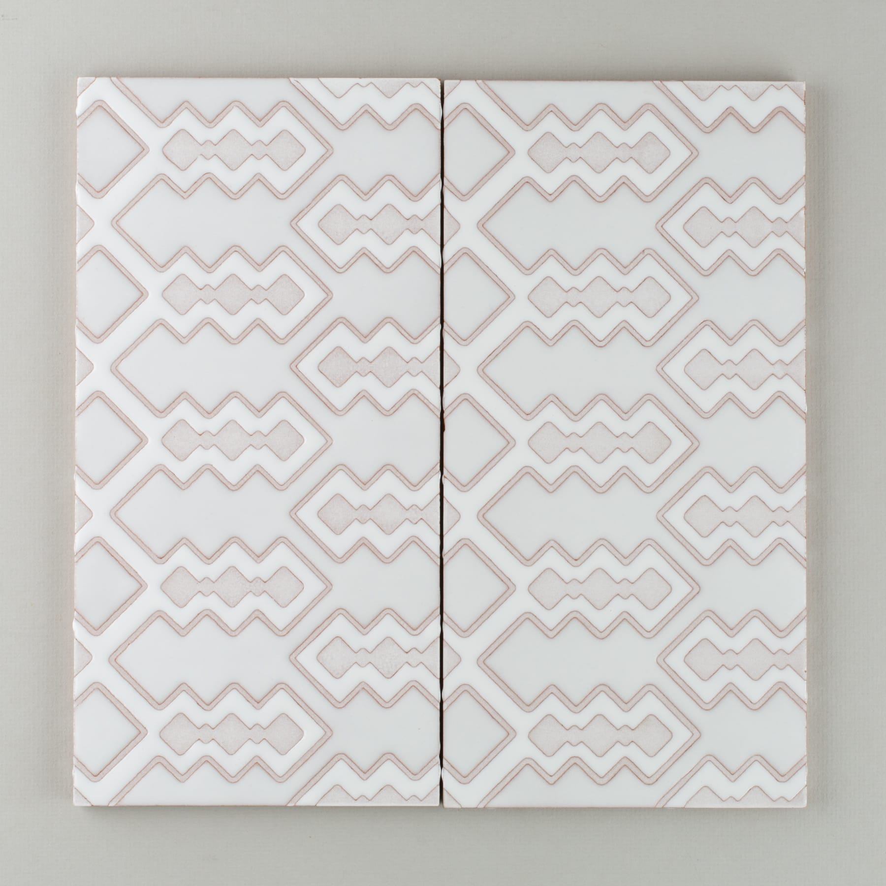 6x12 Handpainted Tile Marrakech Lace in White Motif