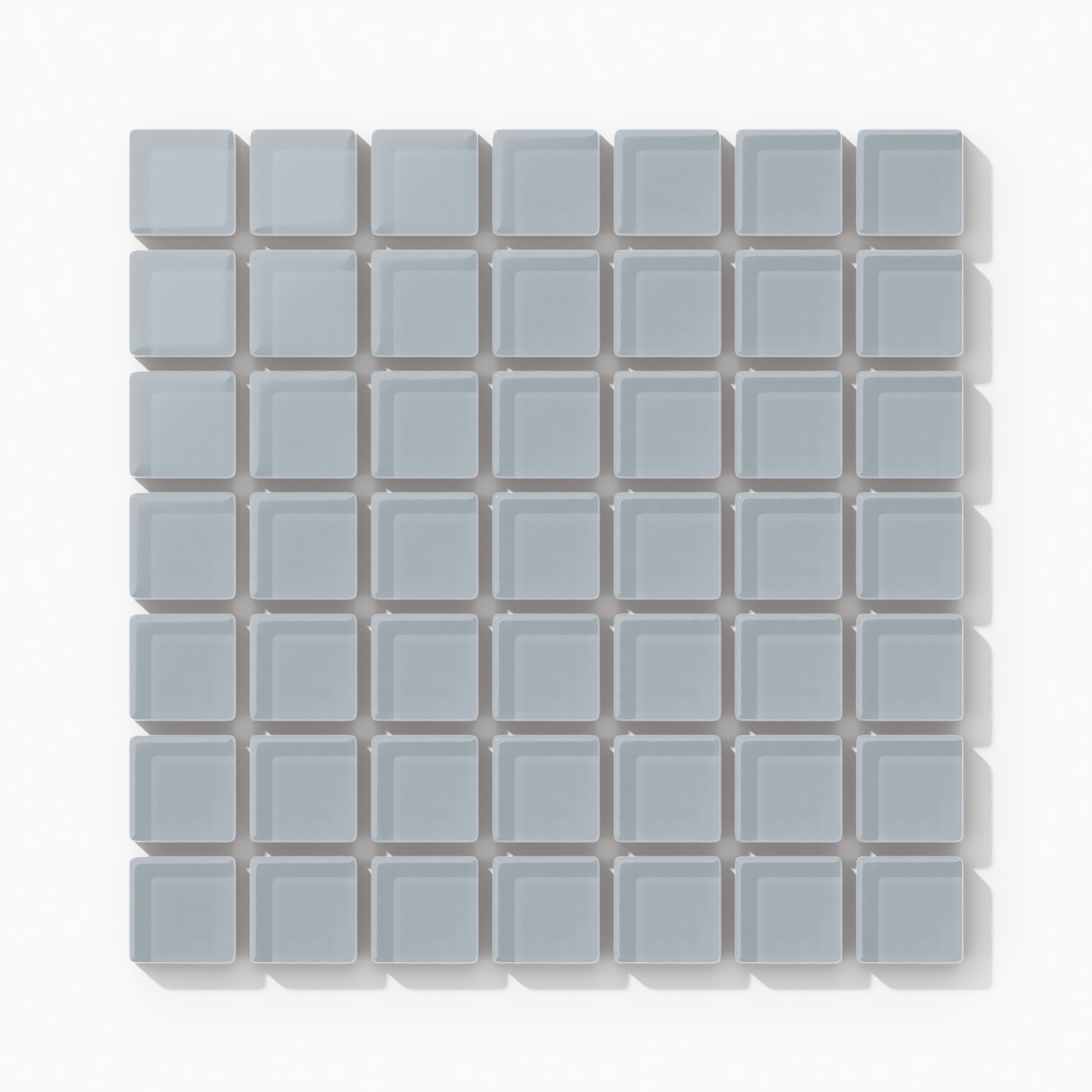 1x1 Straight Set Sheeted Glass Mosaic Tile in Pinyon Jay Matte