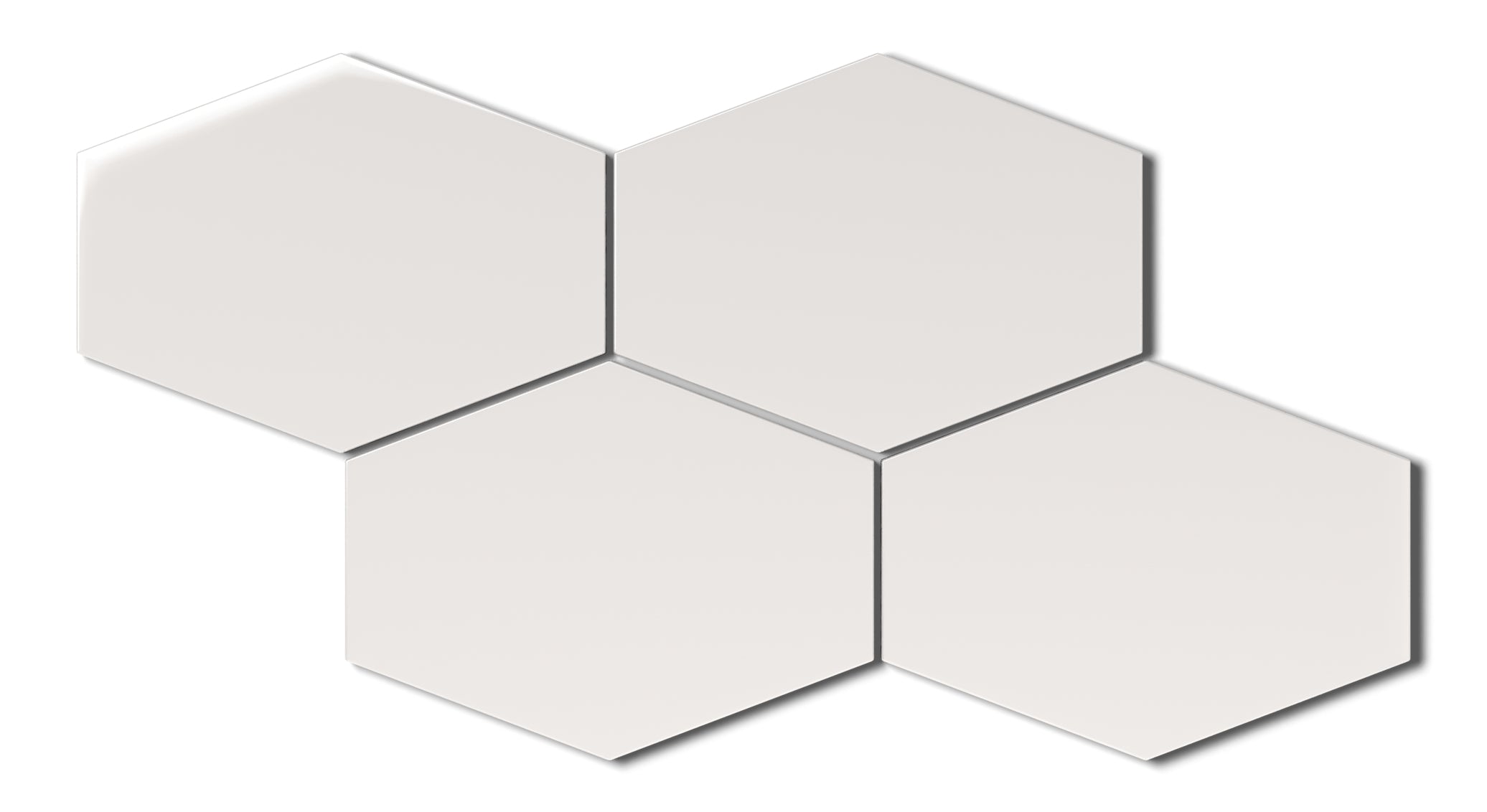 Elongated Hexagon Natural Press Ceramic Tile in Flake White Gloss
