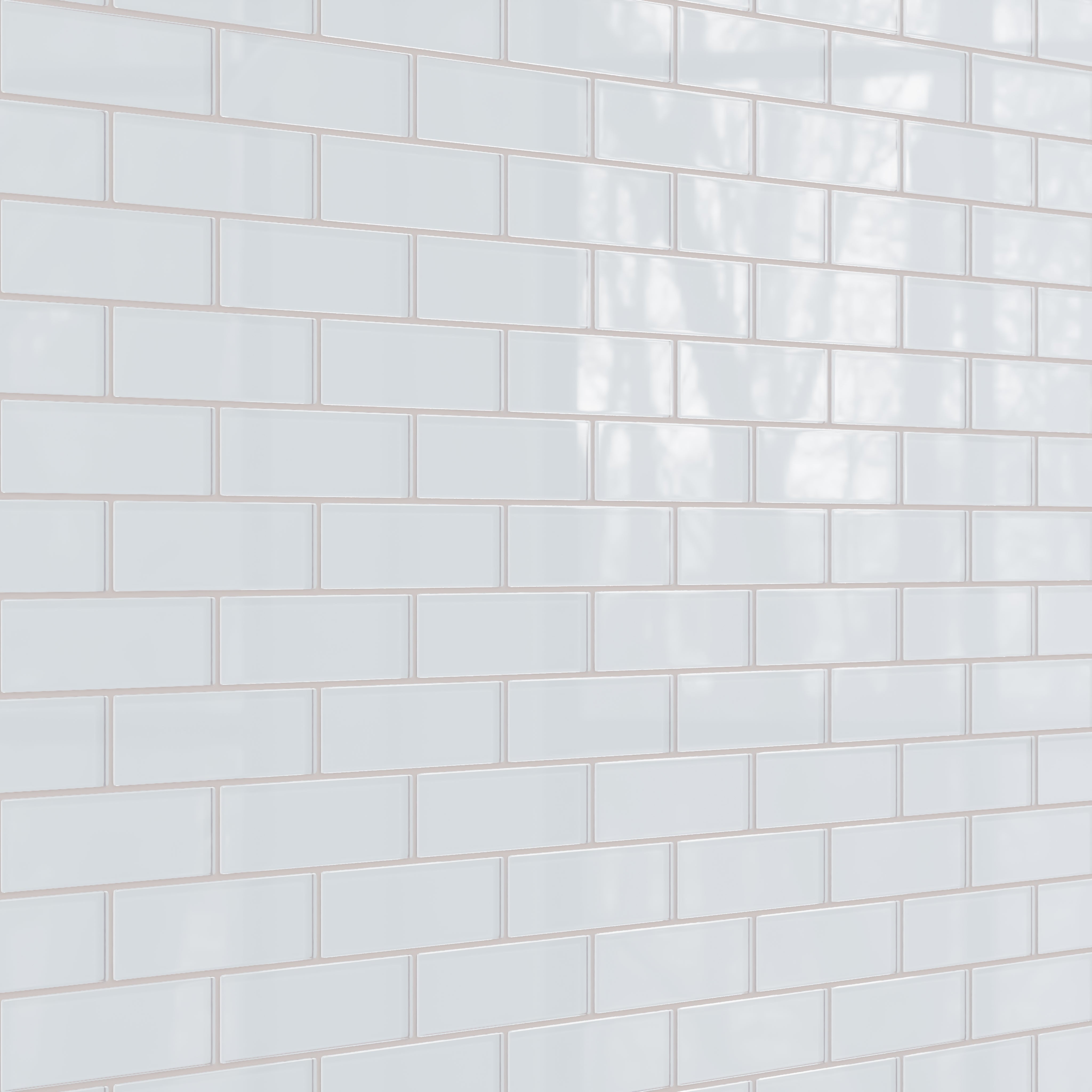 2x6 Glass Tile in Snowy Owl Gloss
