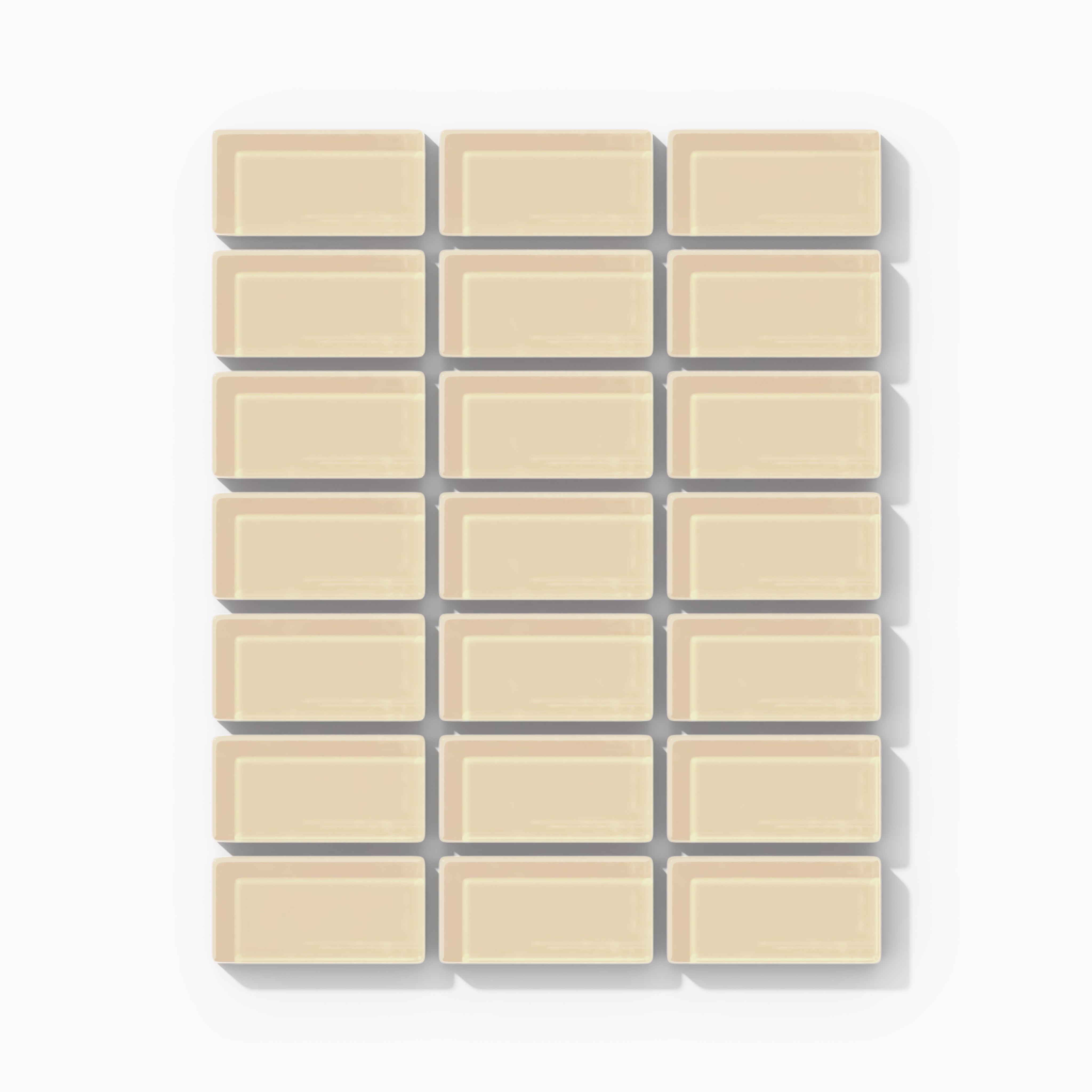 1x2 Straight Set Sheeted Glass Mosaic Tile in Chickadee Gloss
