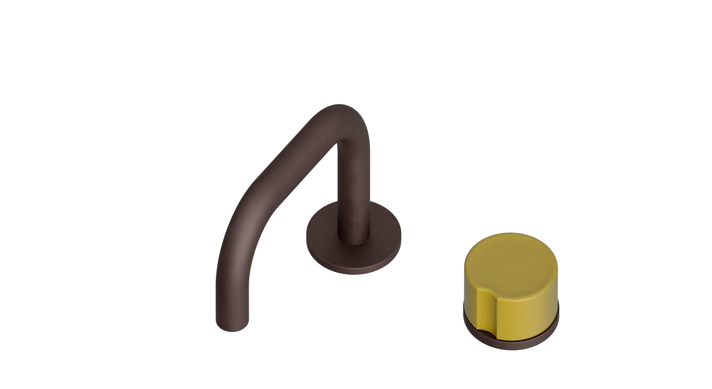 Foundry One Handle Deck Mount Squaretop Lavatory Faucet with Groove Ceramic Knob Handle in Architectural Copper