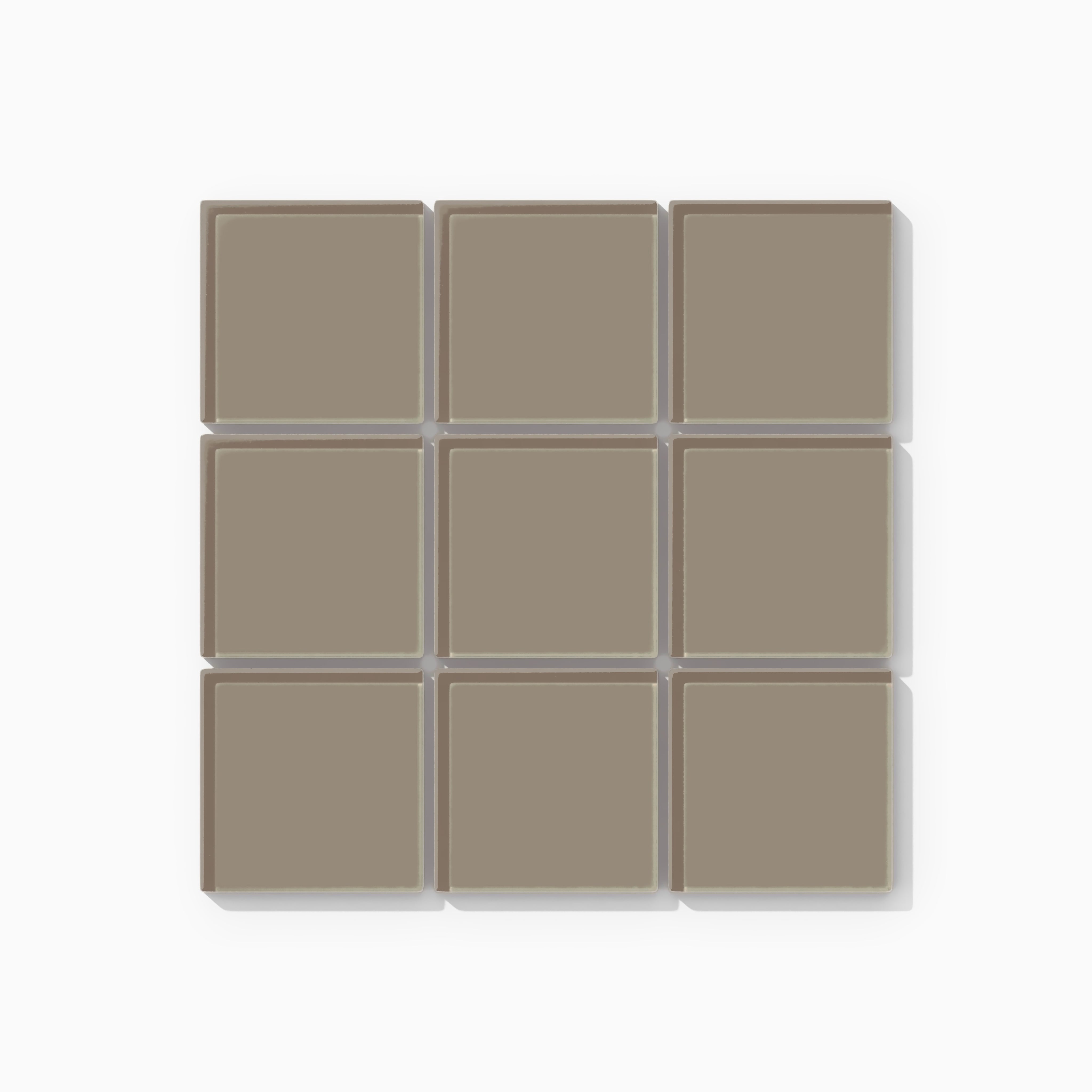 3x3 Straight Set Sheeted Glass Mosaic Tile in Quail Gloss