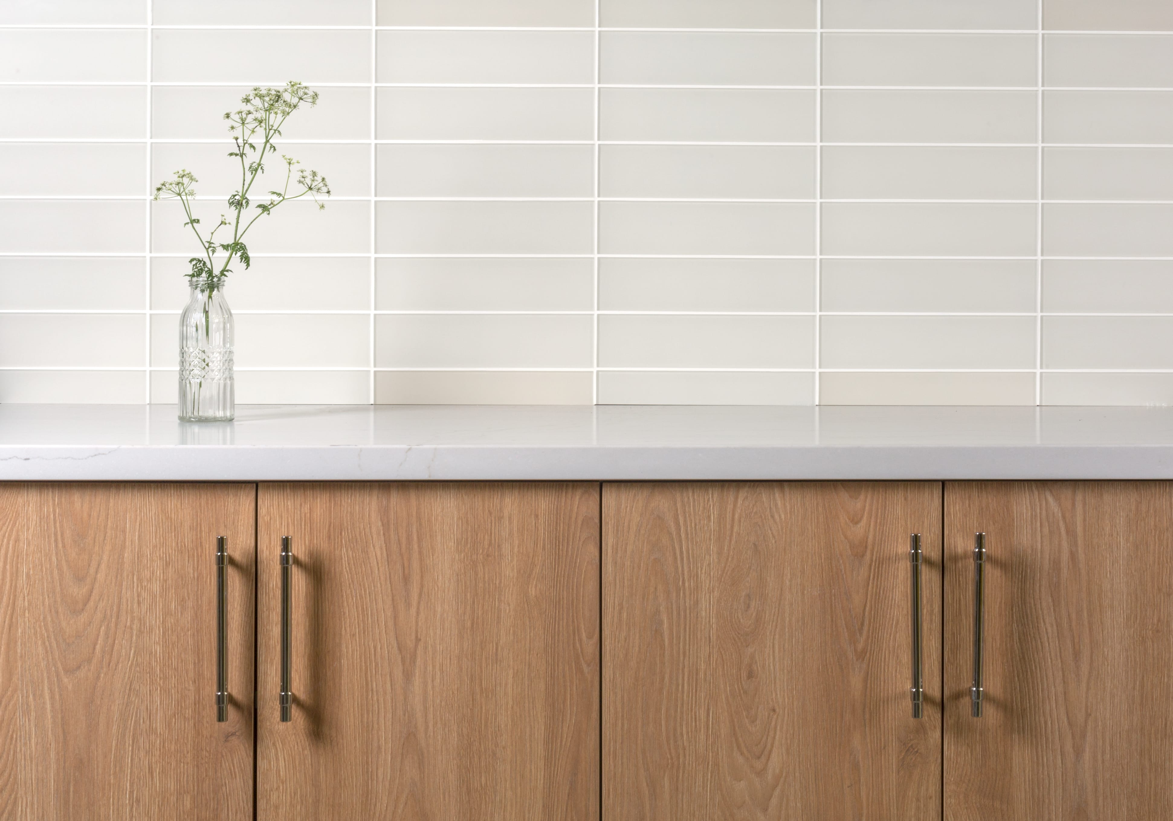 Quick Ship 3x12 Glass Tile in Egret Matte