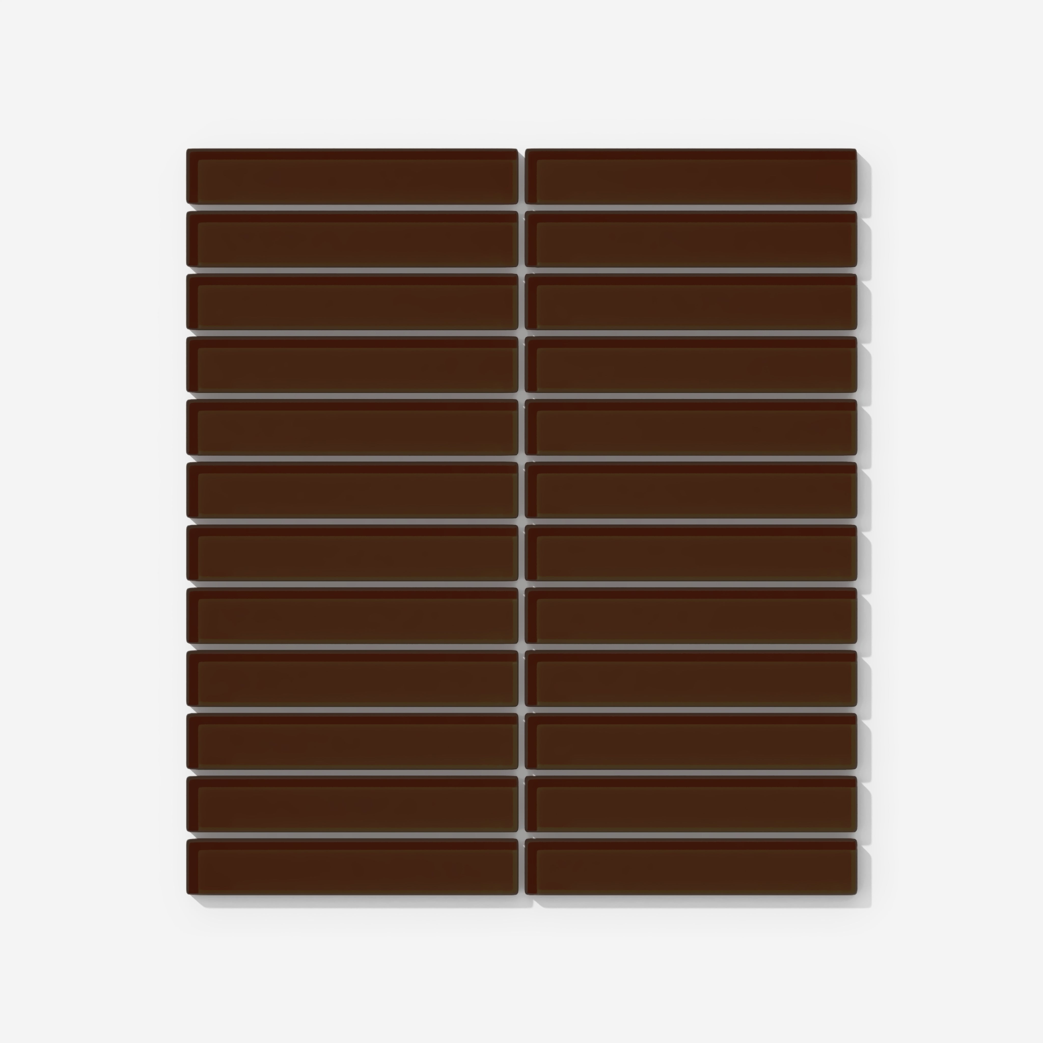 1x6 Straight Set Sheeted Glass Mosaic Tile in Thrasher Gloss