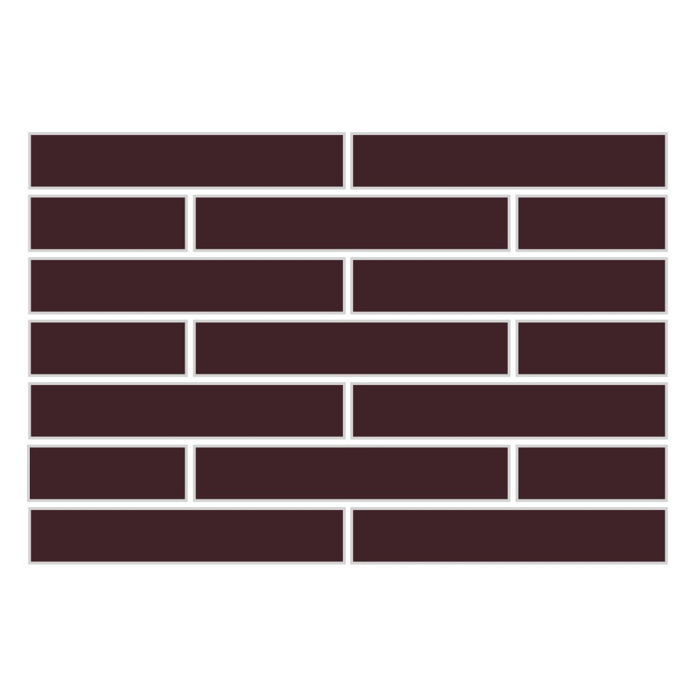1x6 Half Offset Sheeted Original Ceramic Mosaic Tile in Redwood