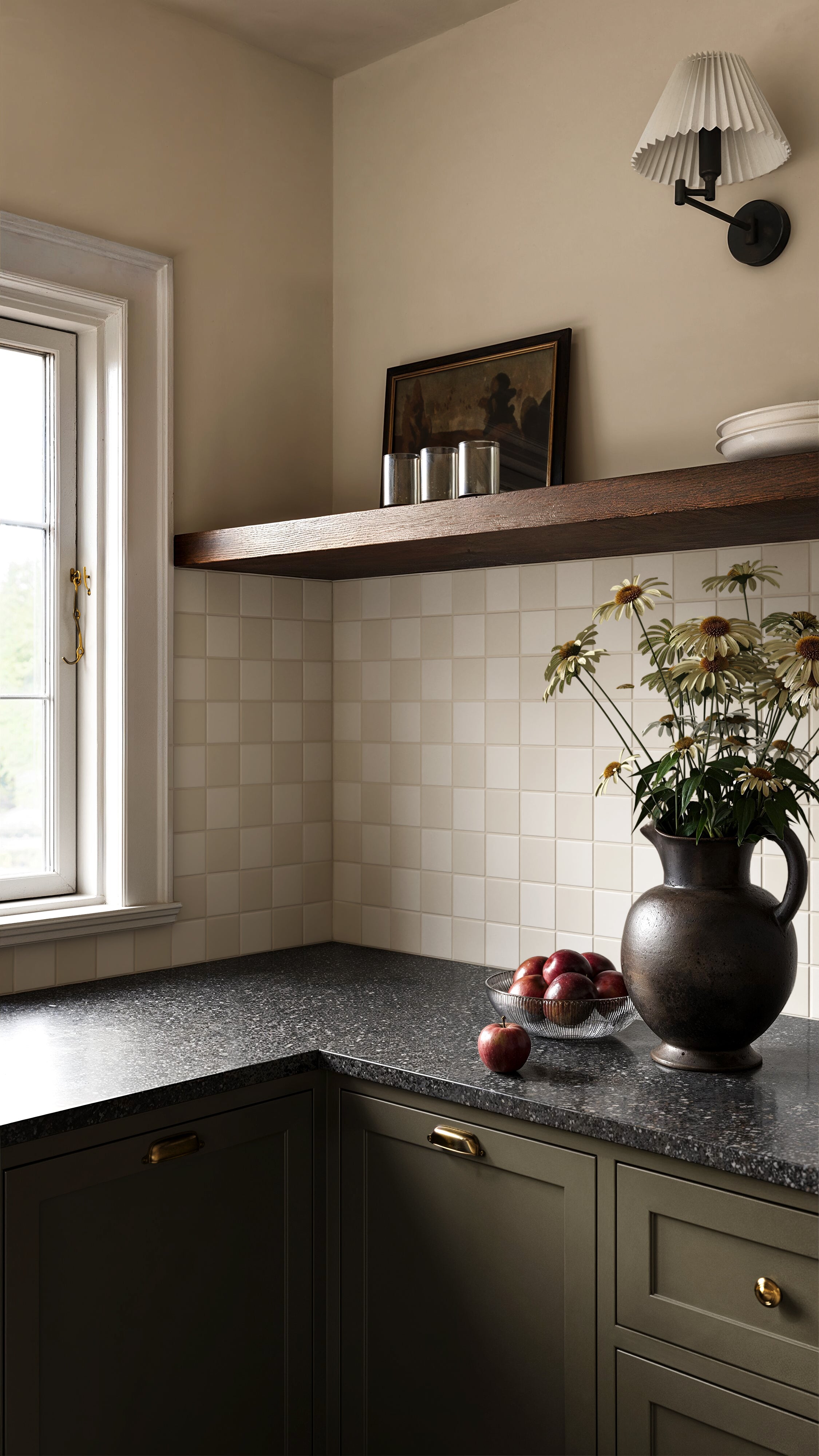 3x3 Checkerboard Sheeted Original Ceramic Tile in Calcite Matte & Feldspar Matte