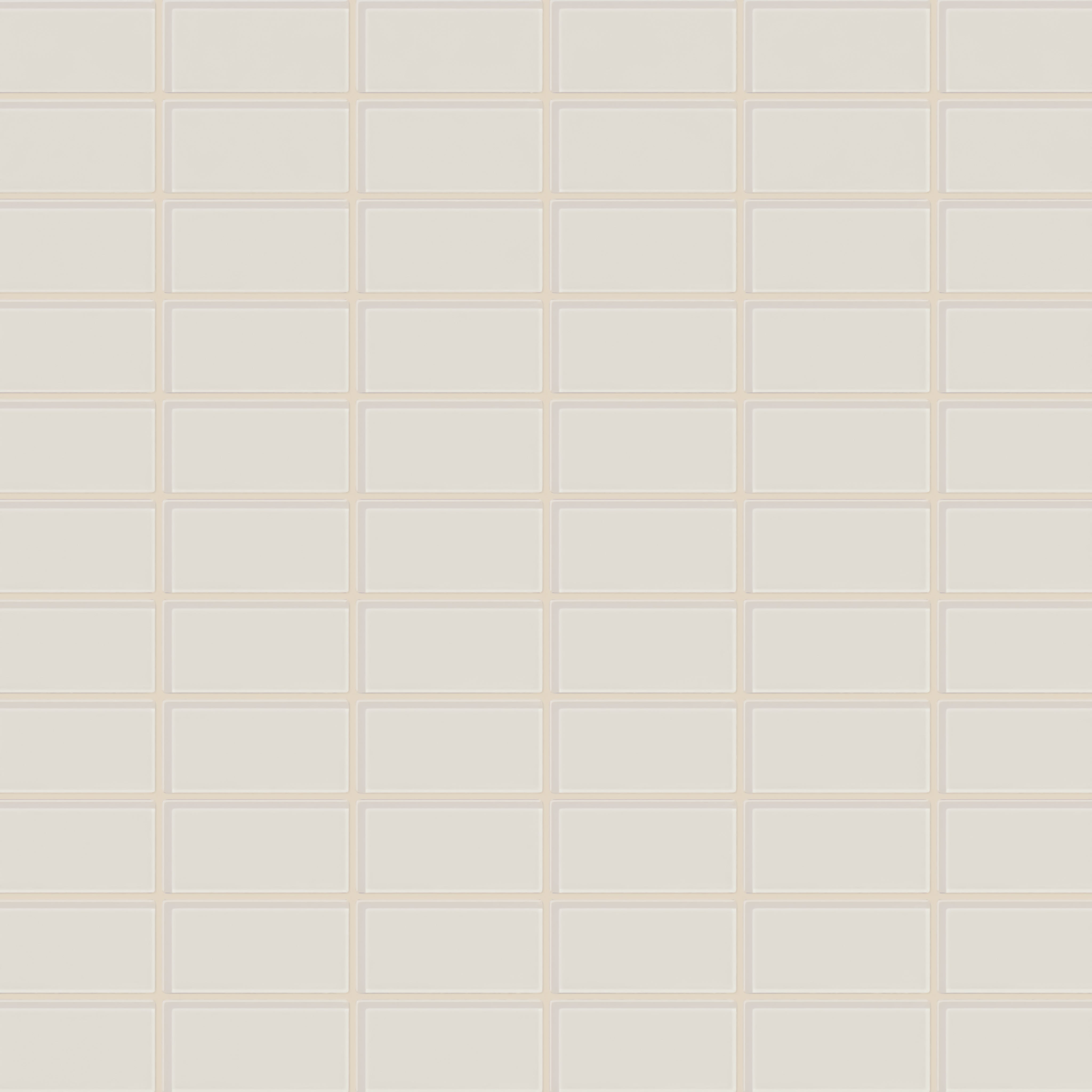 2x4 Straight Set Sheeted Glass Mosaic Tile in Dove Gloss