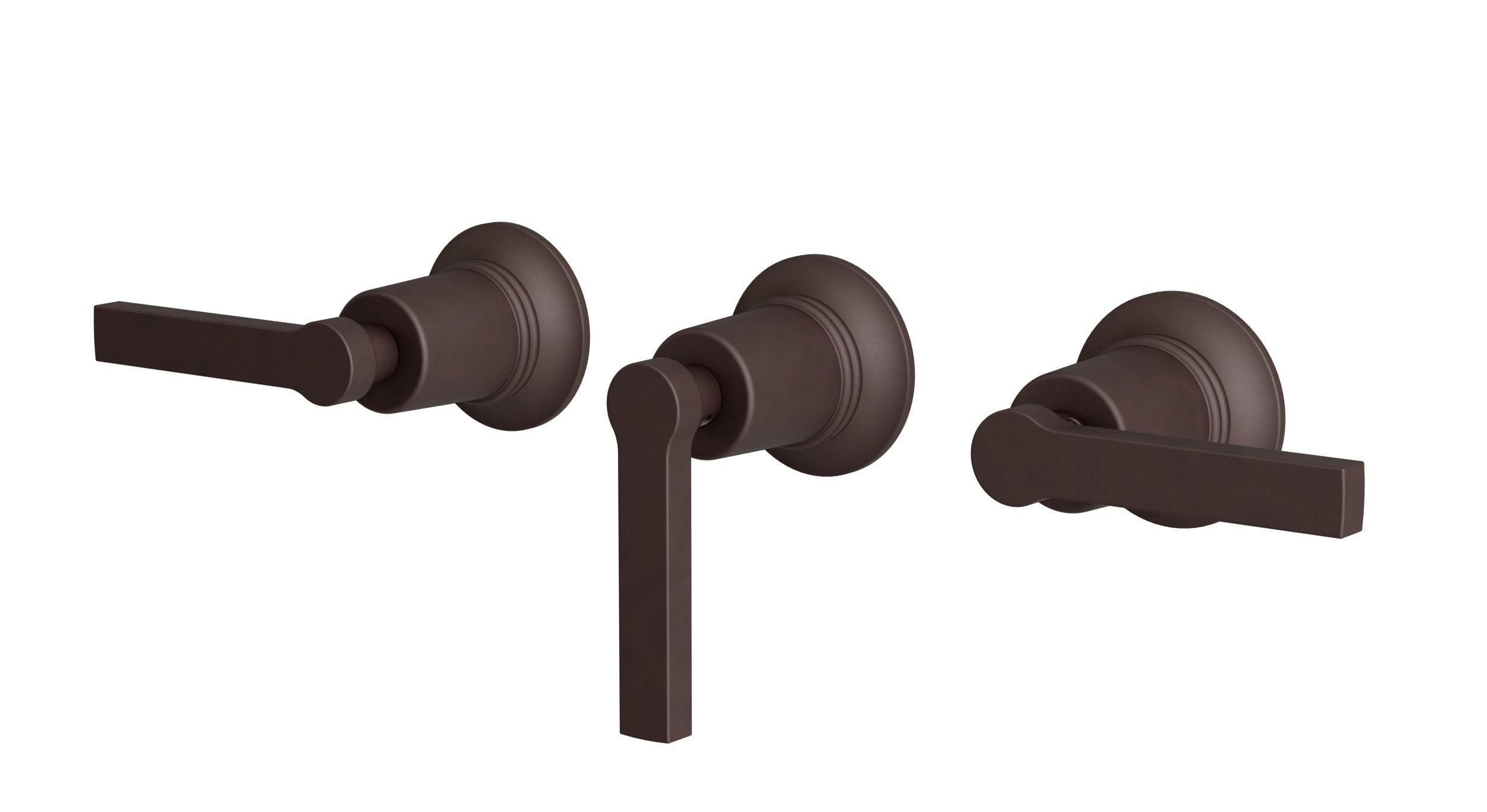 Emerson Three Handle Wall Mount Bath Trim with Diverter/Volume Control and Classic Lever Handles in Architectural Copper