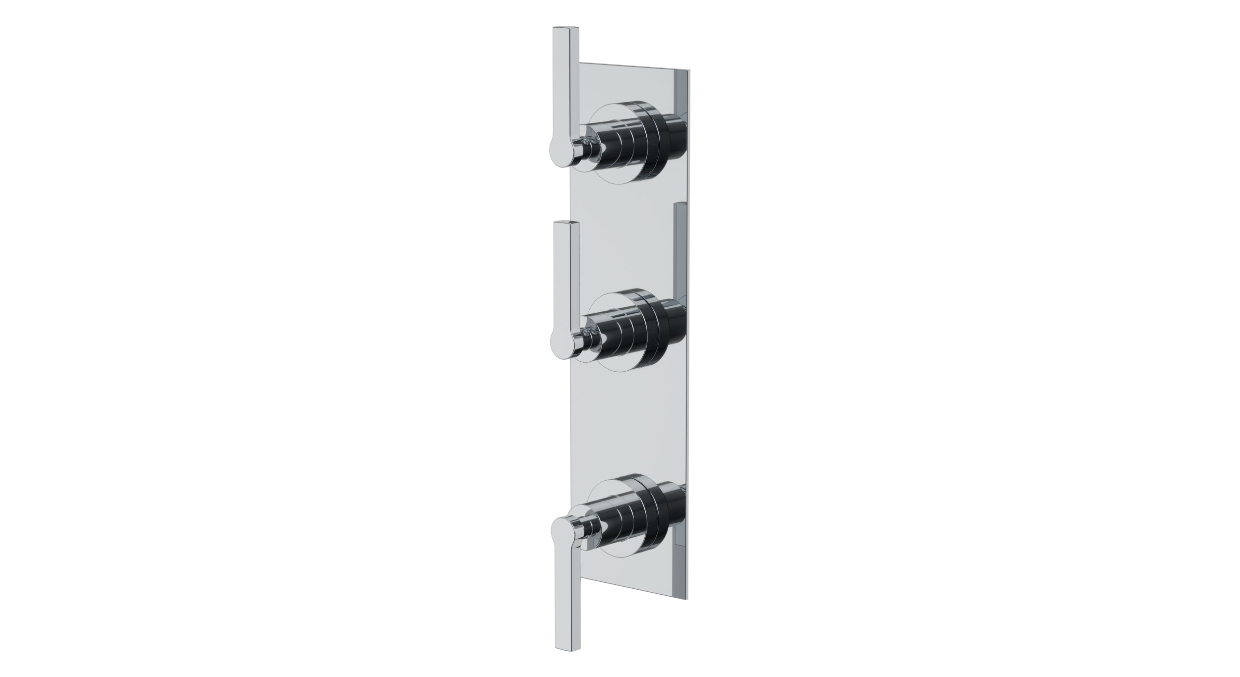 Flatiron Three Handle Wall Mount Shower Trim with Linear Lever Handles
