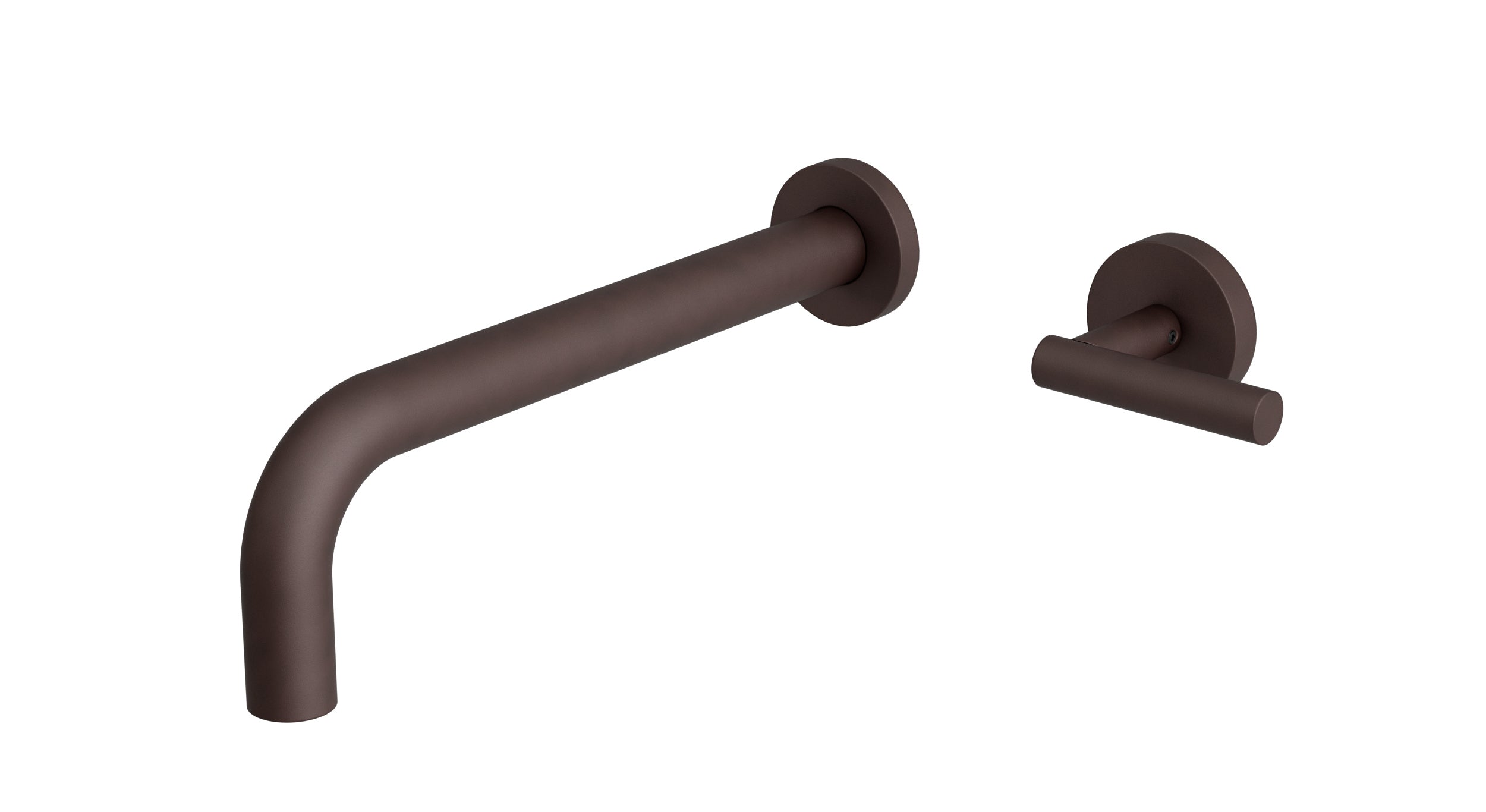 Contour One Handle Wall Mount 10" Lavatory Faucet with Soft Lever Handle in Architectural Copper