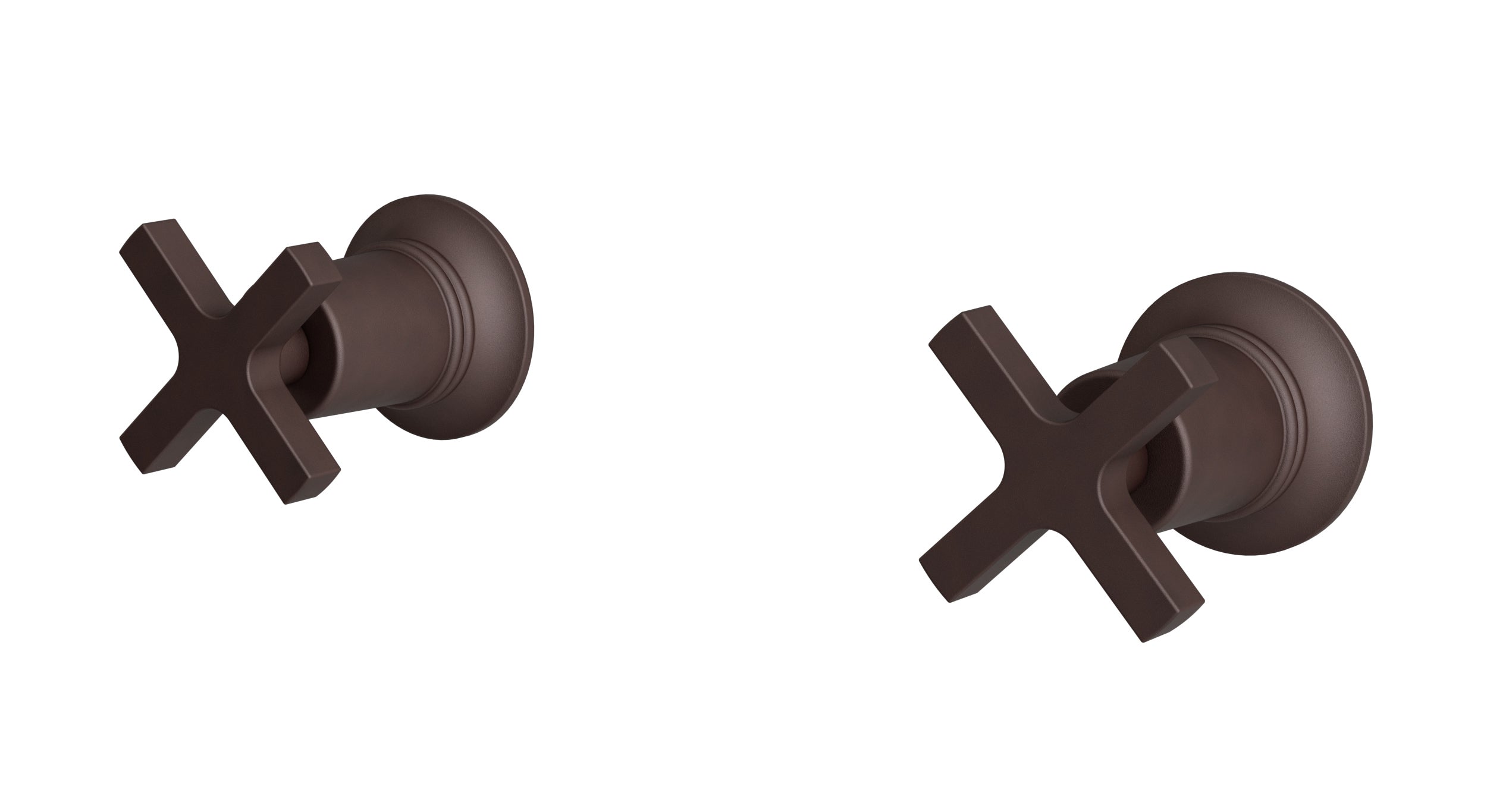 Emerson Two Handle Wall Mount Bath Trim with Classic Cross Handles in Architectural Copper
