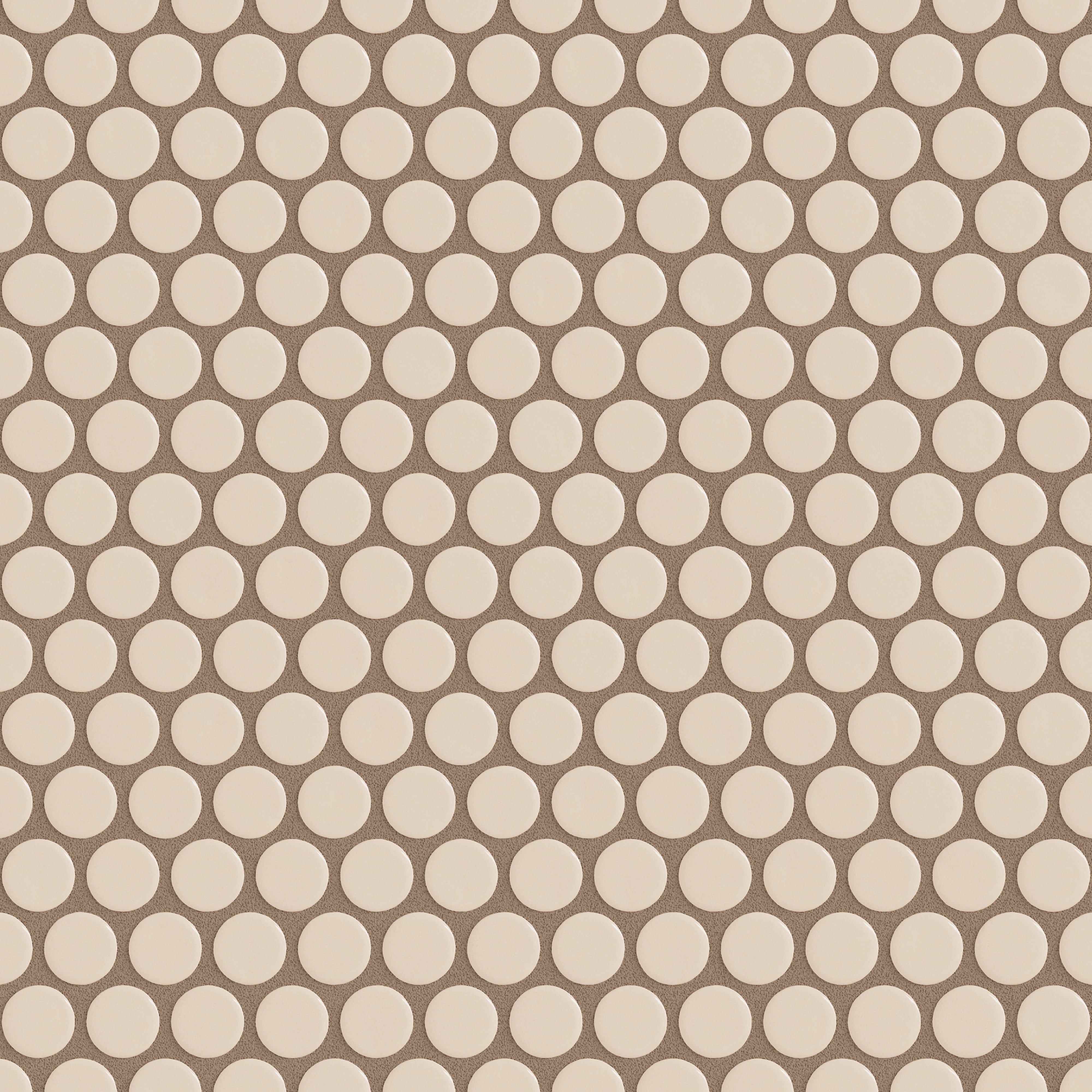 Penny Round Sheeted Original Ceramic Mosaic Tile in Tumbleweed Gloss
