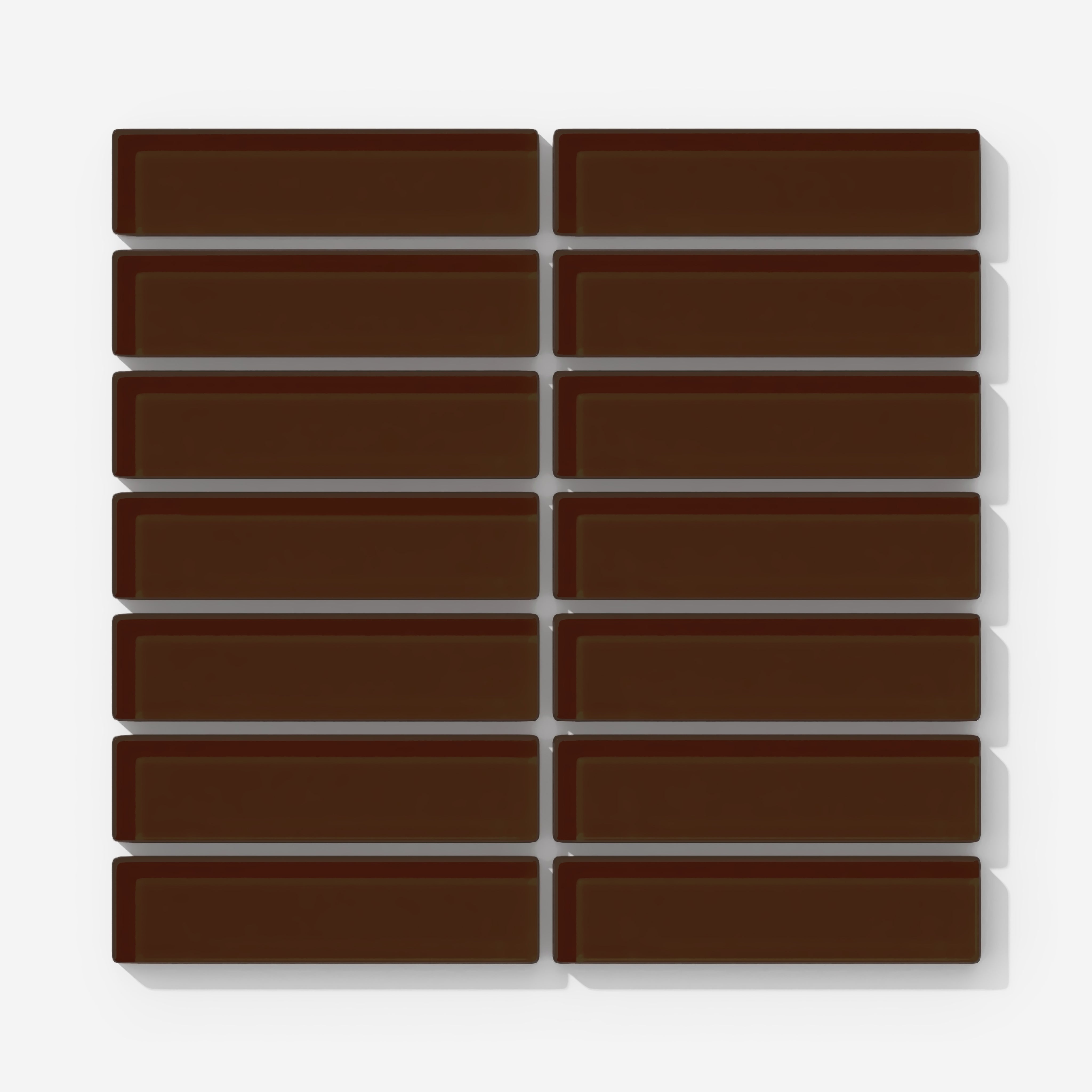 1x4 Straight Set Sheeted Glass Mosaic Tile in Thrasher Gloss