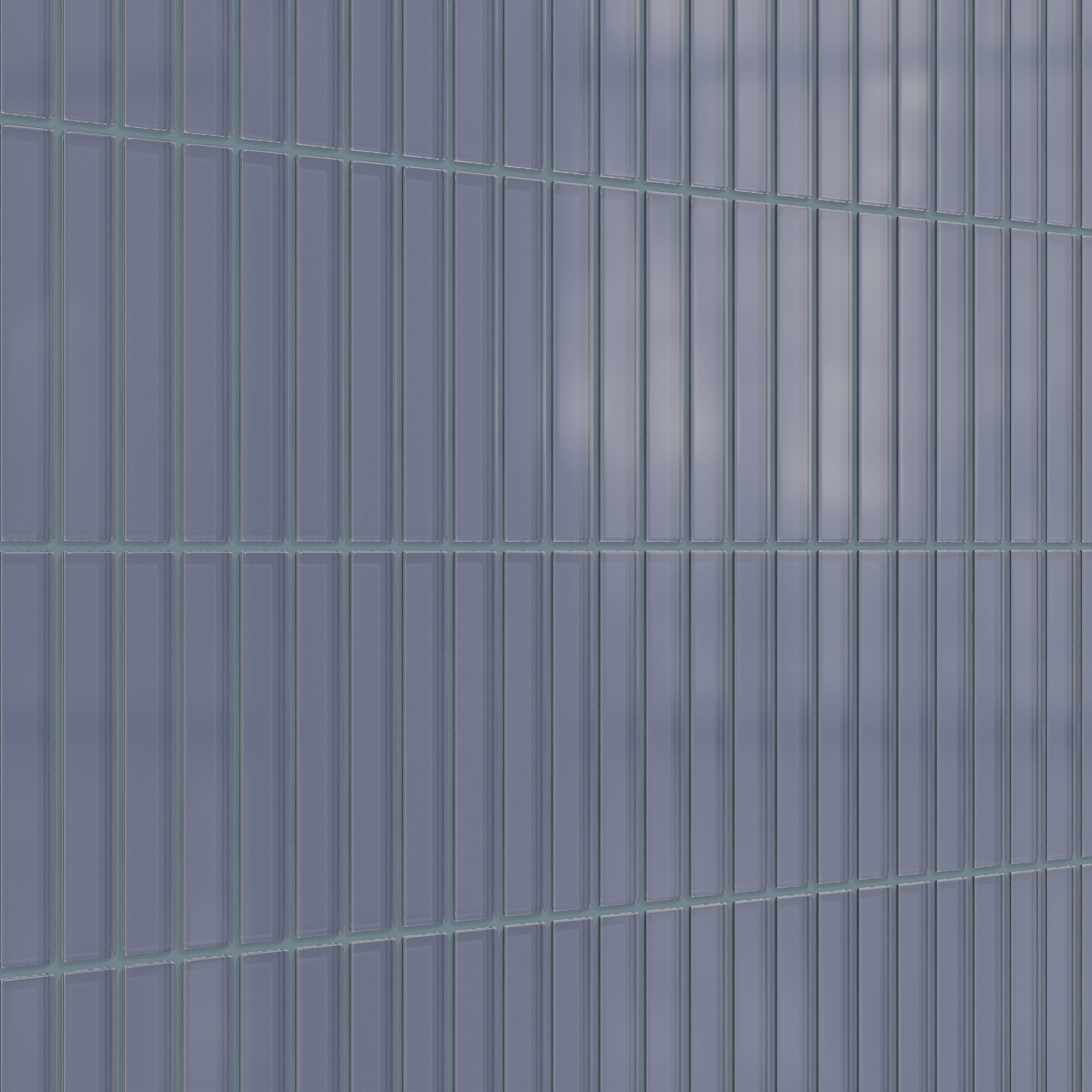 1x6 Straight Set Sheeted Glass Mosaic Tile in Nuthatch Matte