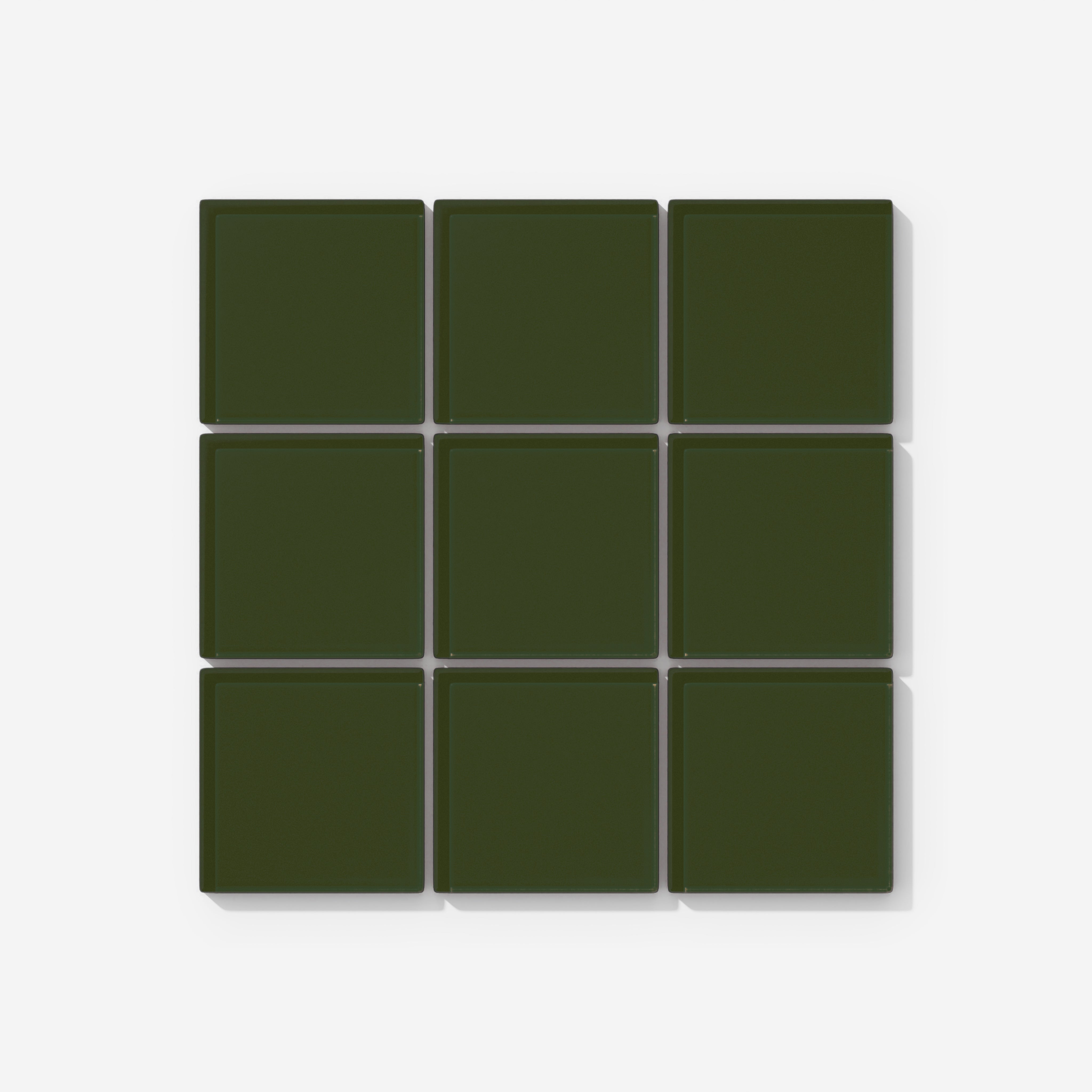 3x3 Straight Set Sheeted Glass Mosaic Tile in Starling Gloss
