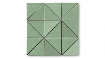 4" Triangle Original Ceramic Tile in Sea Green Matte
