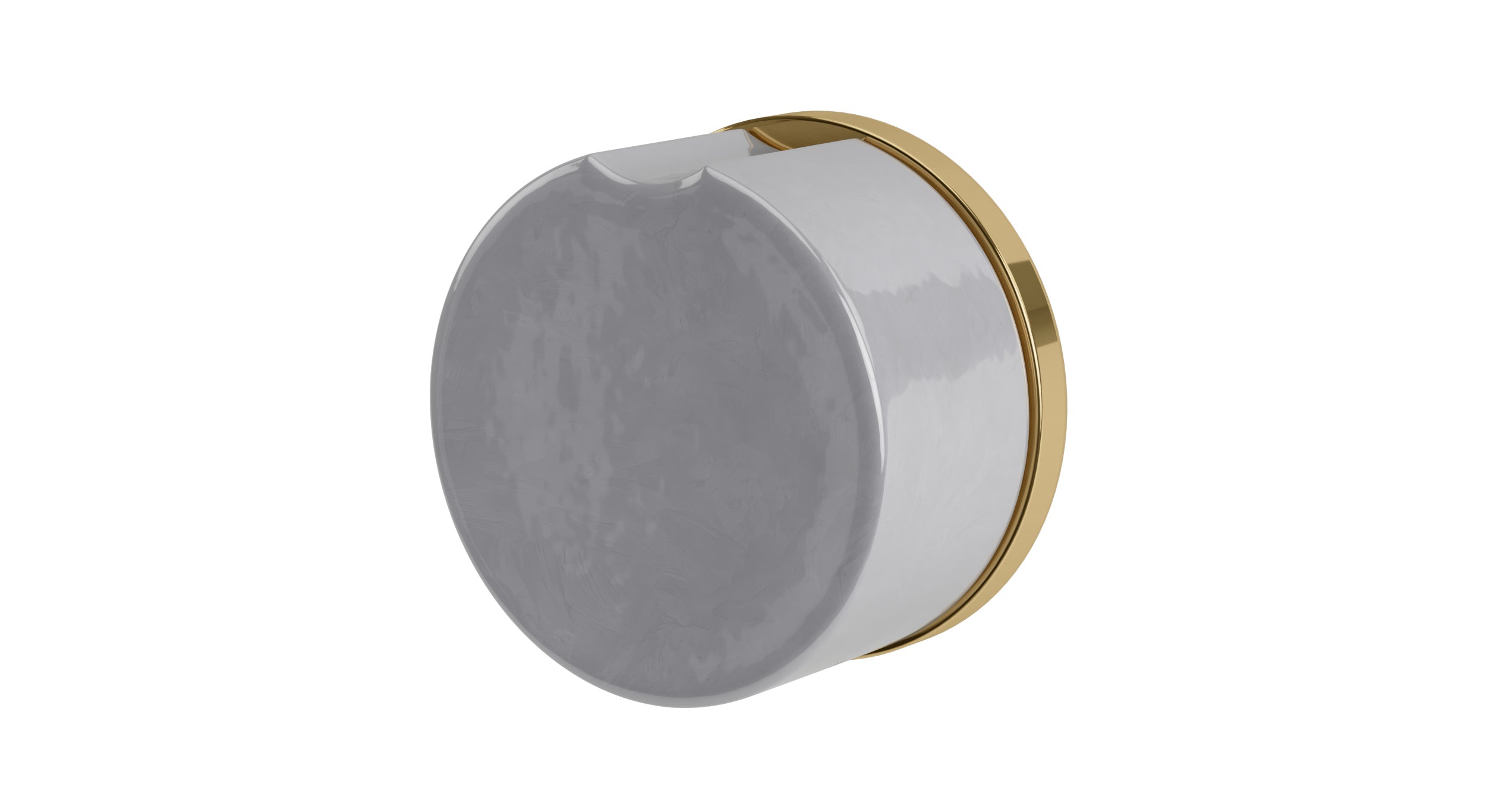 Foundry One Handle Wall Mount Diverter/Volume Control Shower Trim with Groove Ceramic Knob Handle in Polished Brass