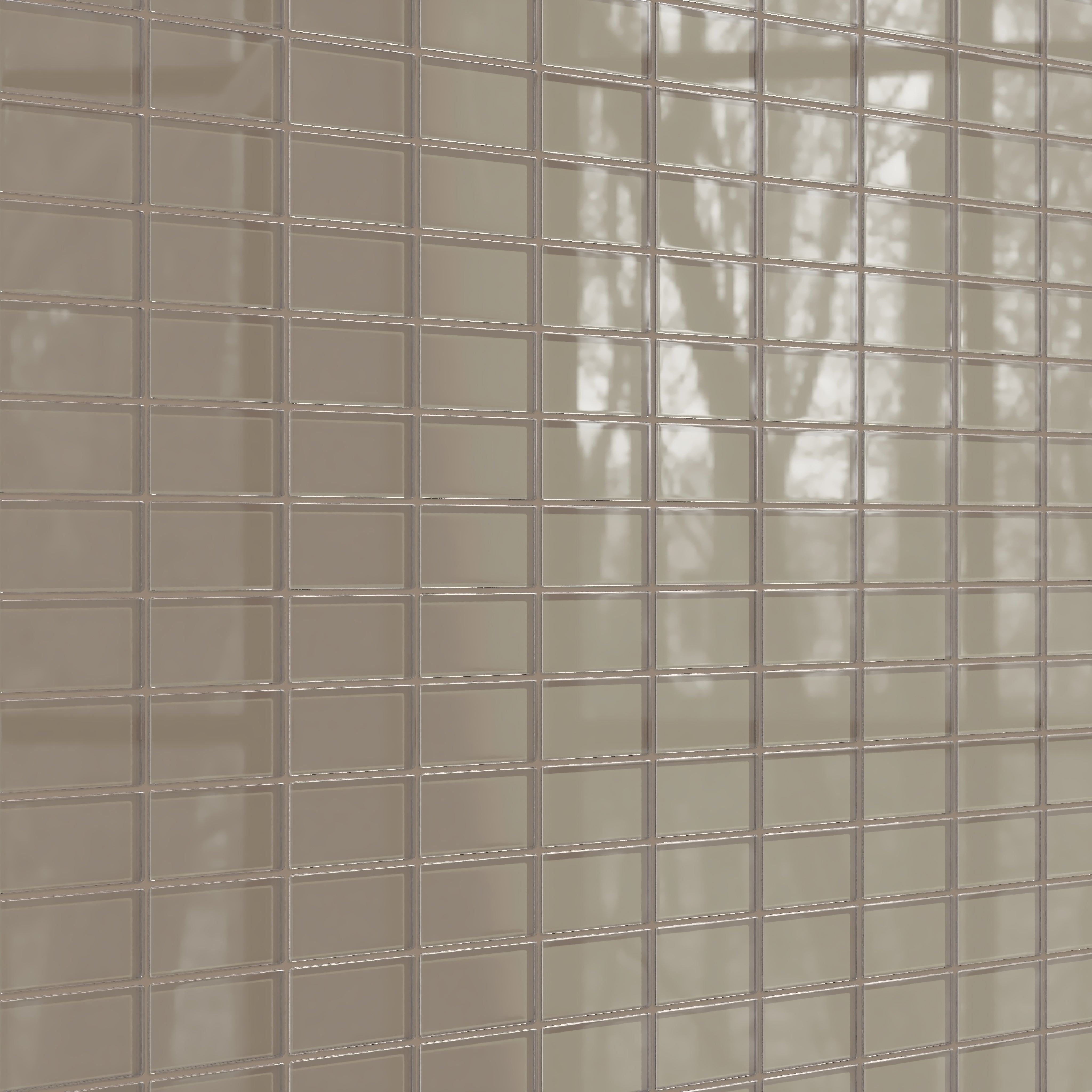 2x4 Straight Set Sheeted Glass Mosaic Tile in Quail Gloss