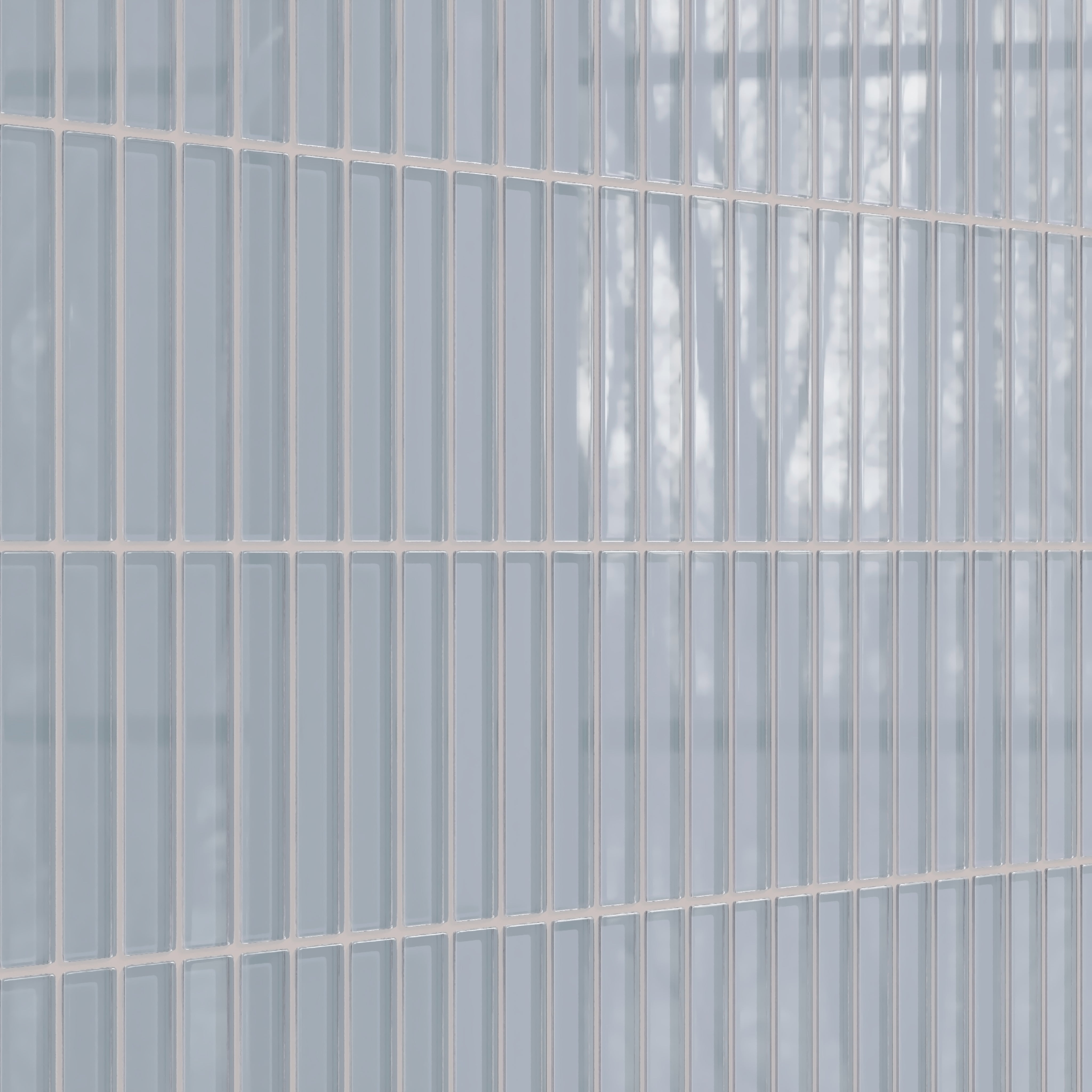 1x6 Straight Set Sheeted Glass Mosaic Tile in Pinyon Jay Gloss