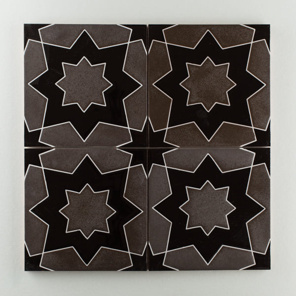 8x8 Handpainted Tile Isfahan in Dark Motif