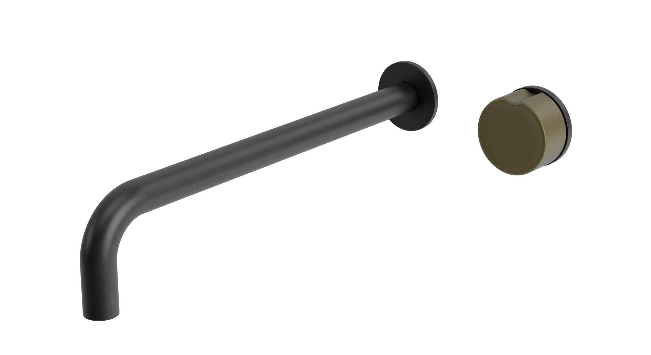 Foundry One Handle Wall Mount 12" Lavatory Faucet with Groove Ceramic Knob Handle in Oil Rubbed Bronze